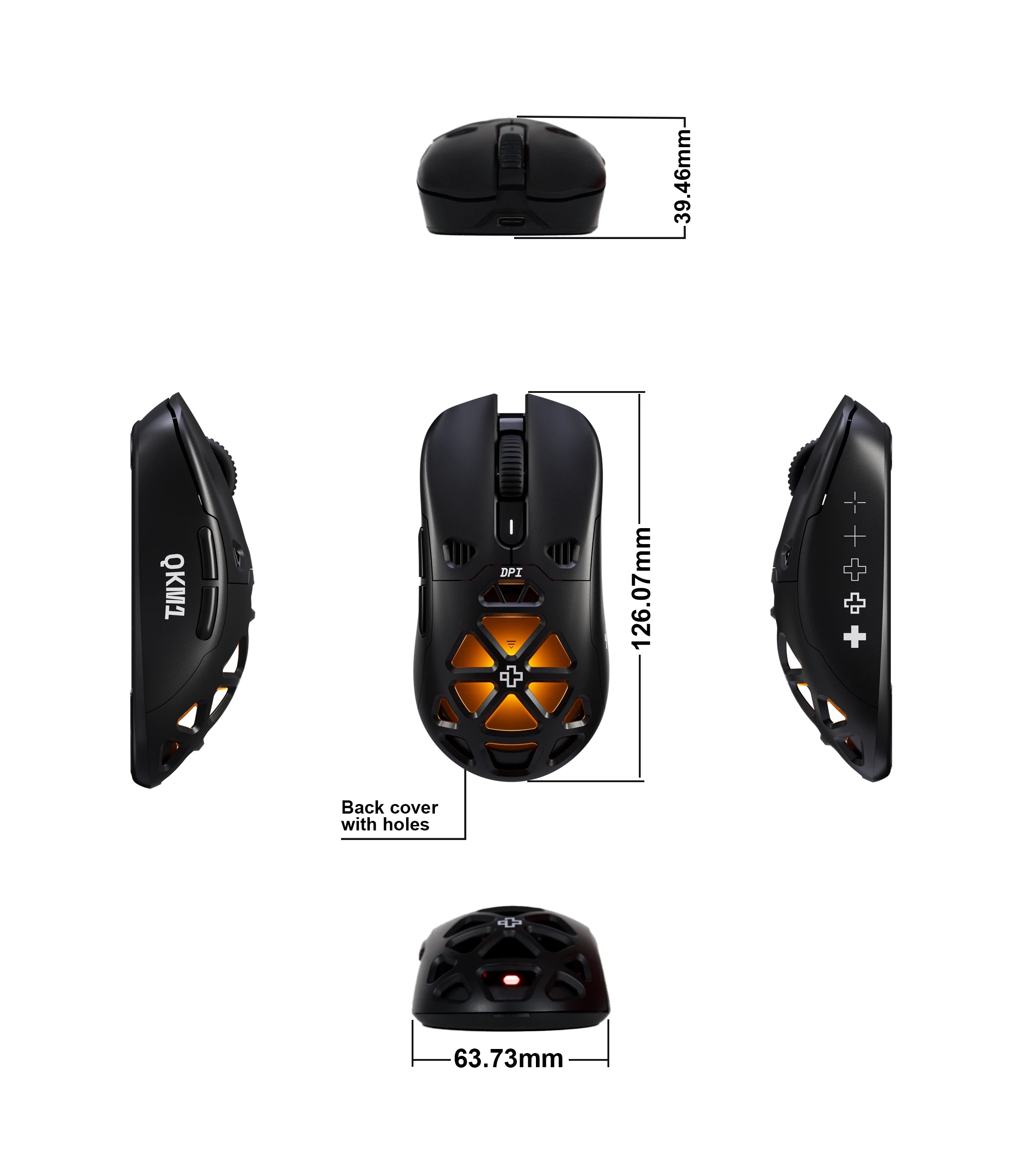 Мишка QwertyKey QKM1 Безжичен Bluetooth Зарядно Док Негър