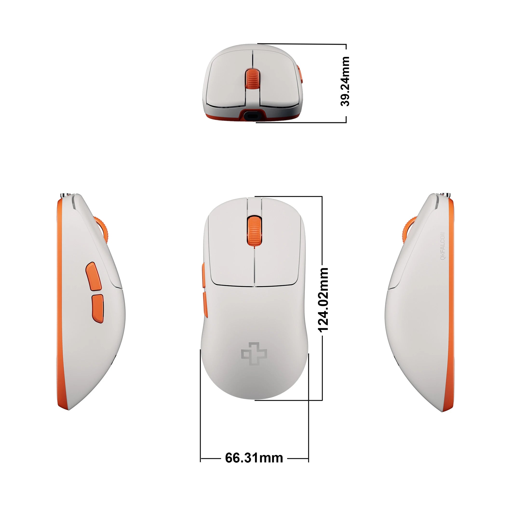 Souris Gaming QwertyKey Falcon Alb 8K, 30.000 DPI, Bluetooth Sans Fil Trio Mode, Pixart 3950