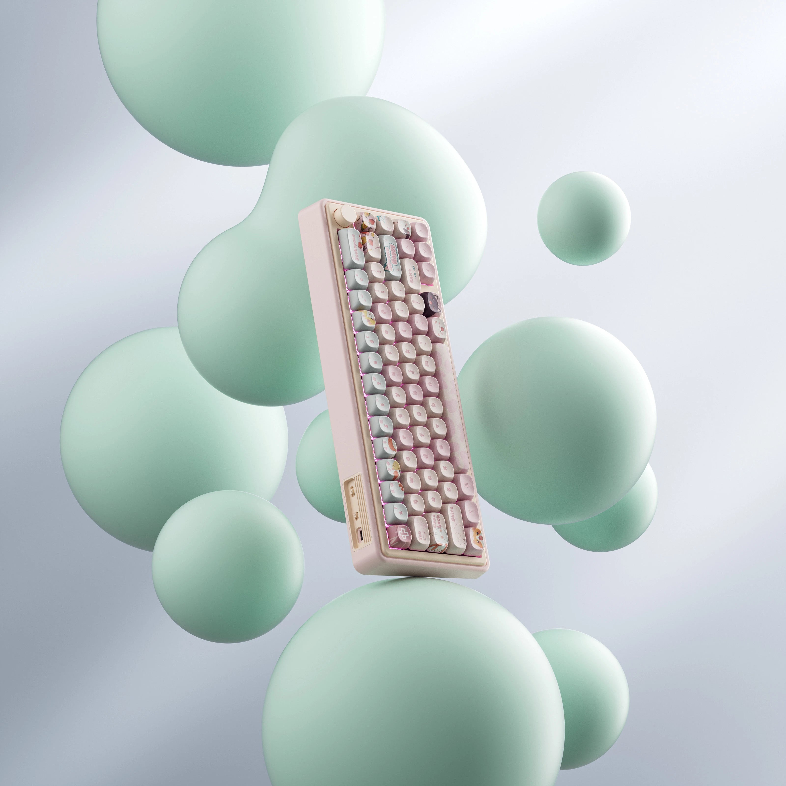 QwertyKey65 Pro Bliss Bluetooth Wireless VIA Hotswap RGB Mechanical Gaming Keyboard