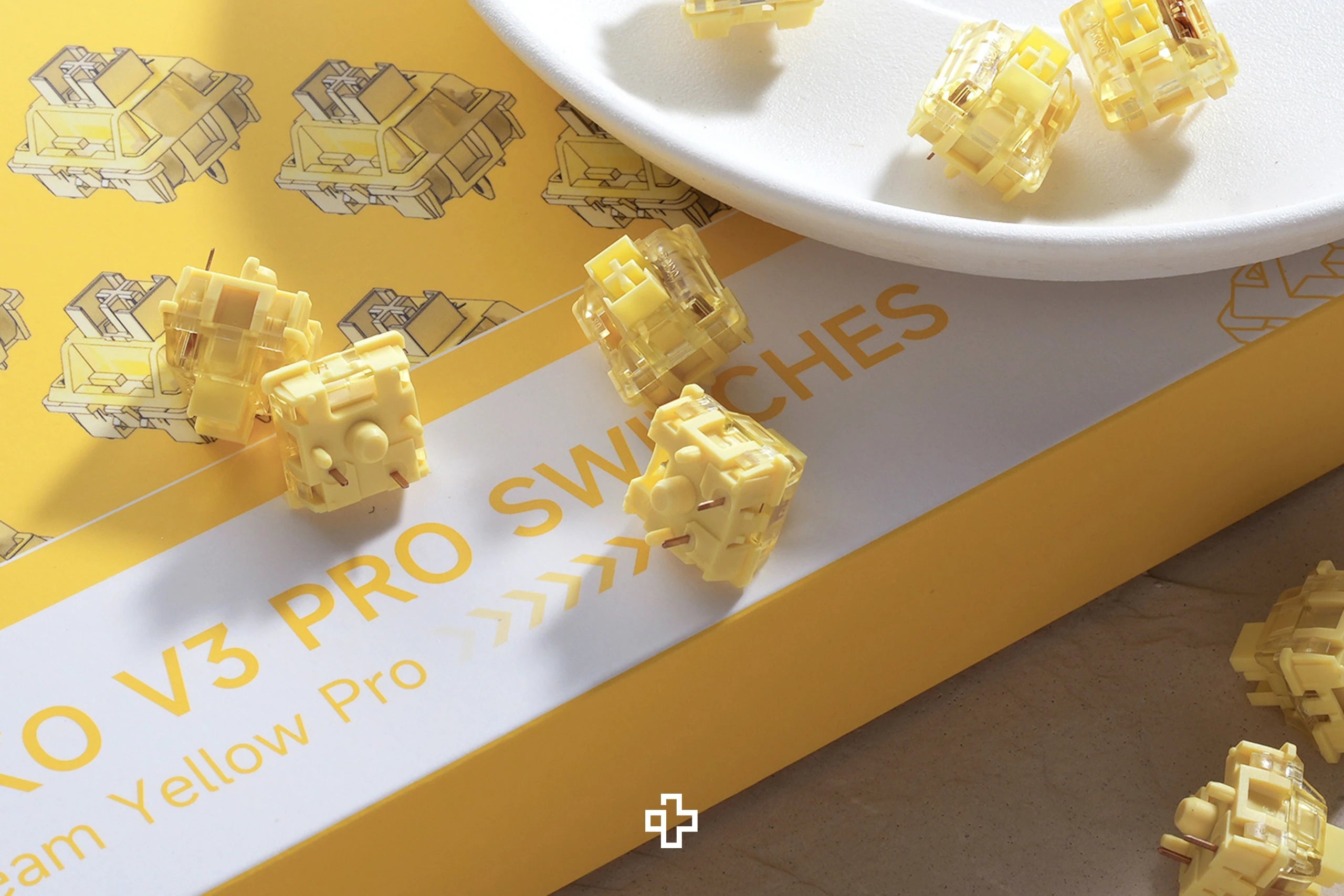 45 Stück Cream Yellow Pro Switches Akko