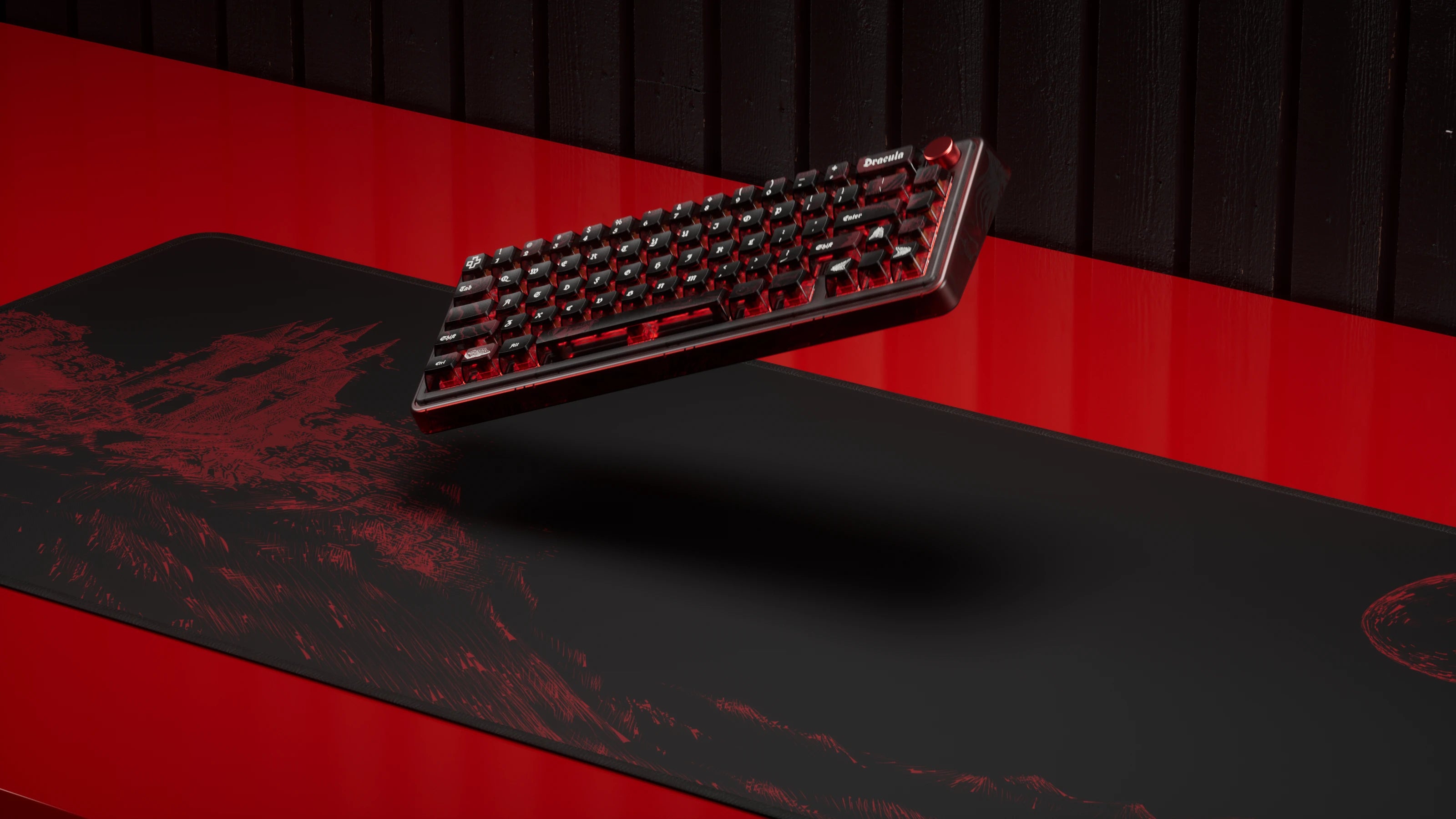 QwertyKey65 Pro Dracula Bluetooth Sans Fil VIA Hotswap RGB Clavier Mécanique Gaming