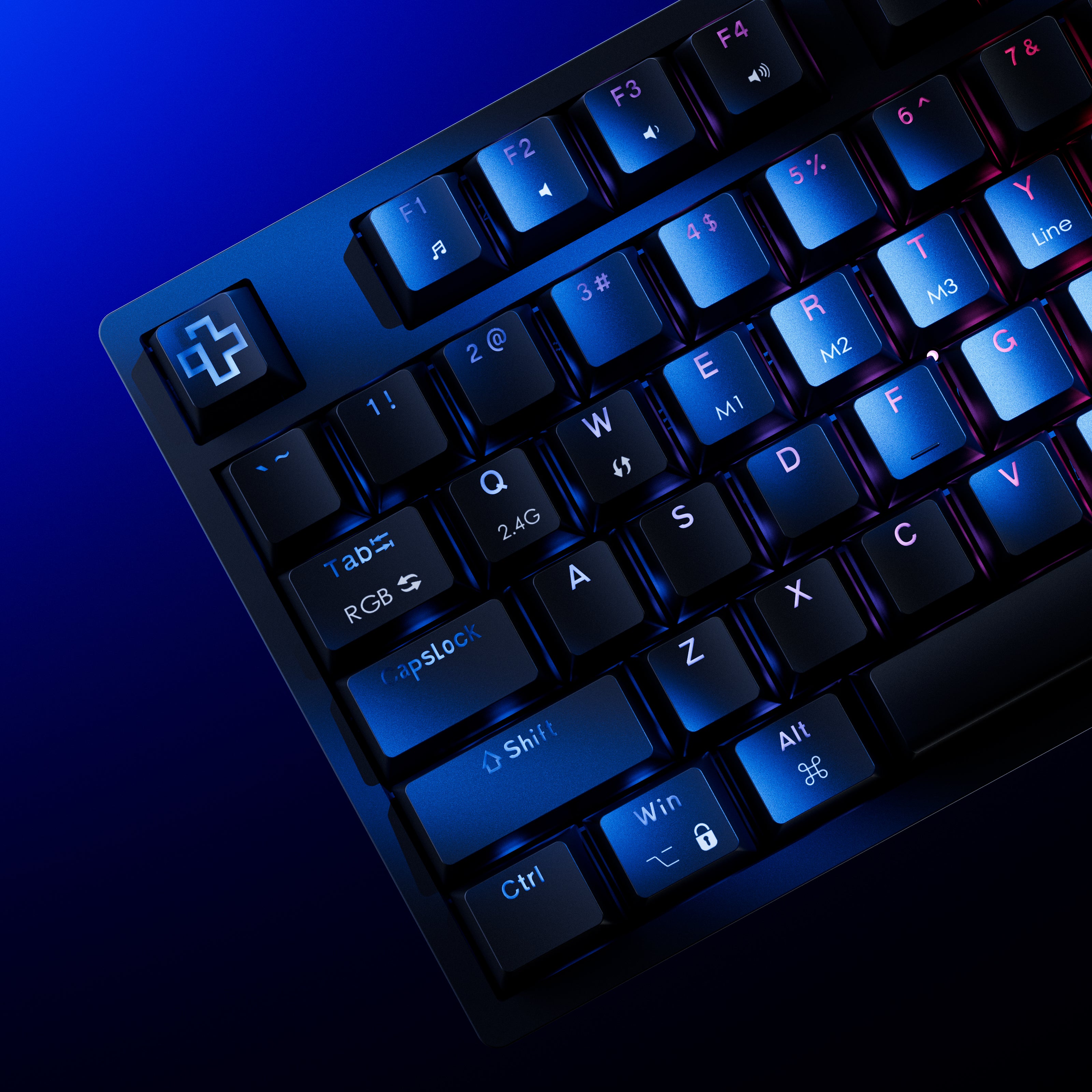 QwertyKey H100 Schwarz Bluetooth Drahtlose Hotswap RGB Mechanische Gaming-Tastatur
