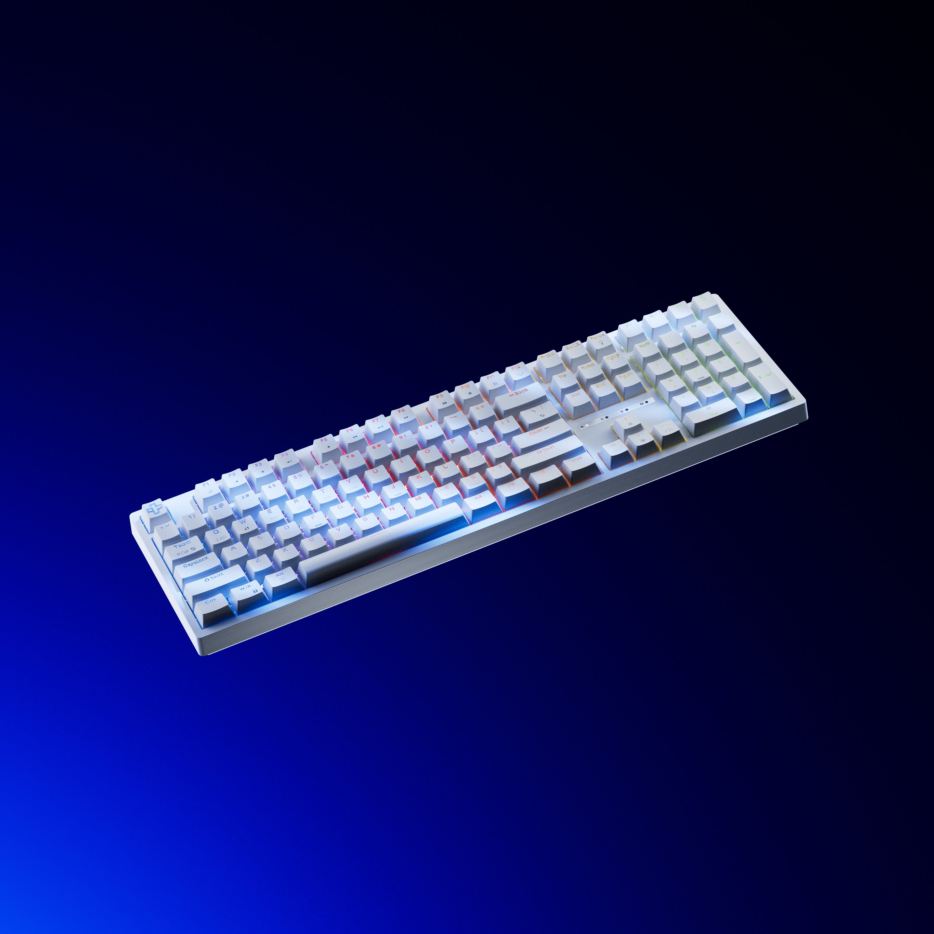 QwertyKey H100 Biała Bezprzewodowa Bluetooth Hotswap RGB Mechaniczna Klawiatura Gamingowa