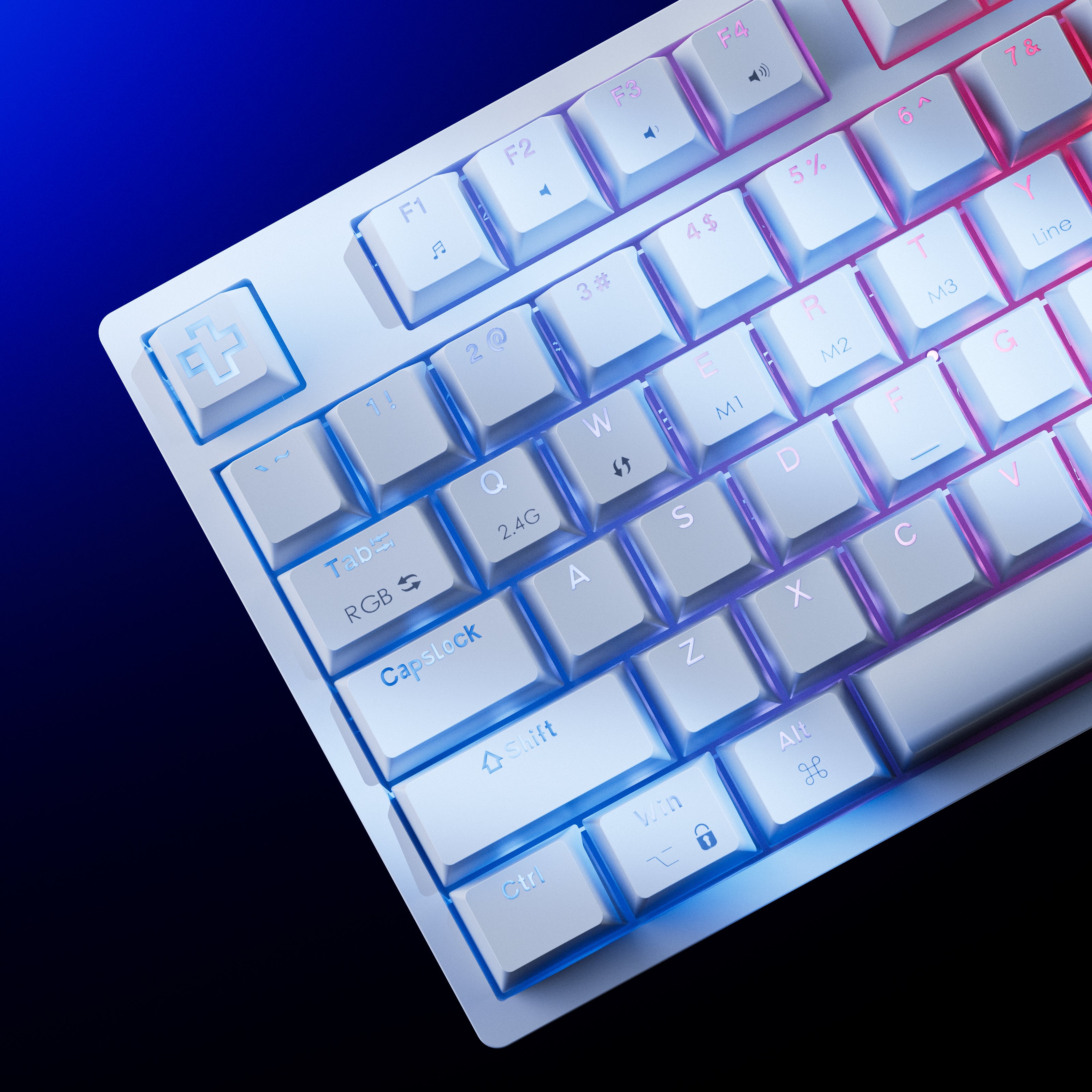 QwertyKey H100 Biała Bezprzewodowa Bluetooth Hotswap RGB Mechaniczna Klawiatura Gamingowa
