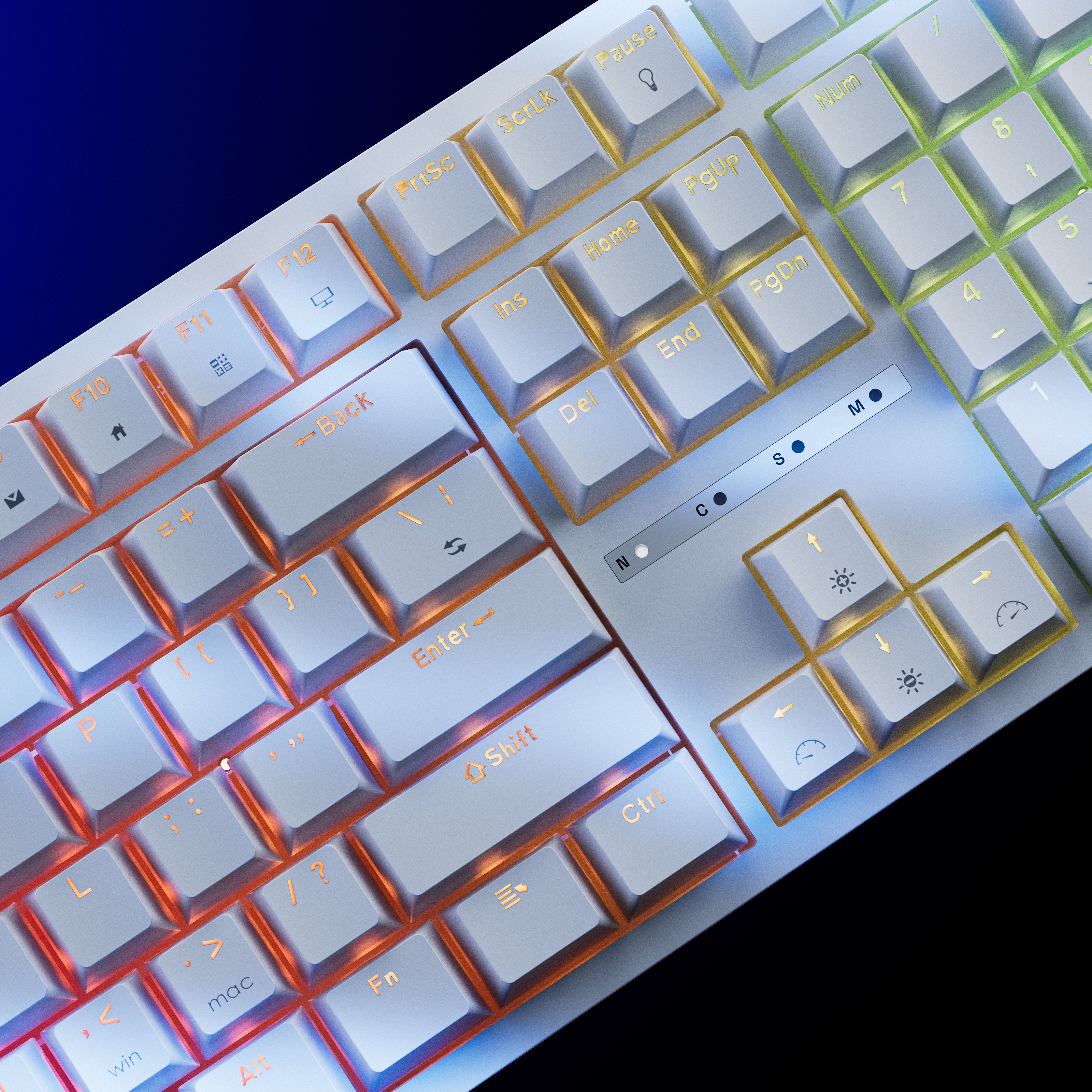QwertyKey H100 Biała Bezprzewodowa Bluetooth Hotswap RGB Mechaniczna Klawiatura Gamingowa