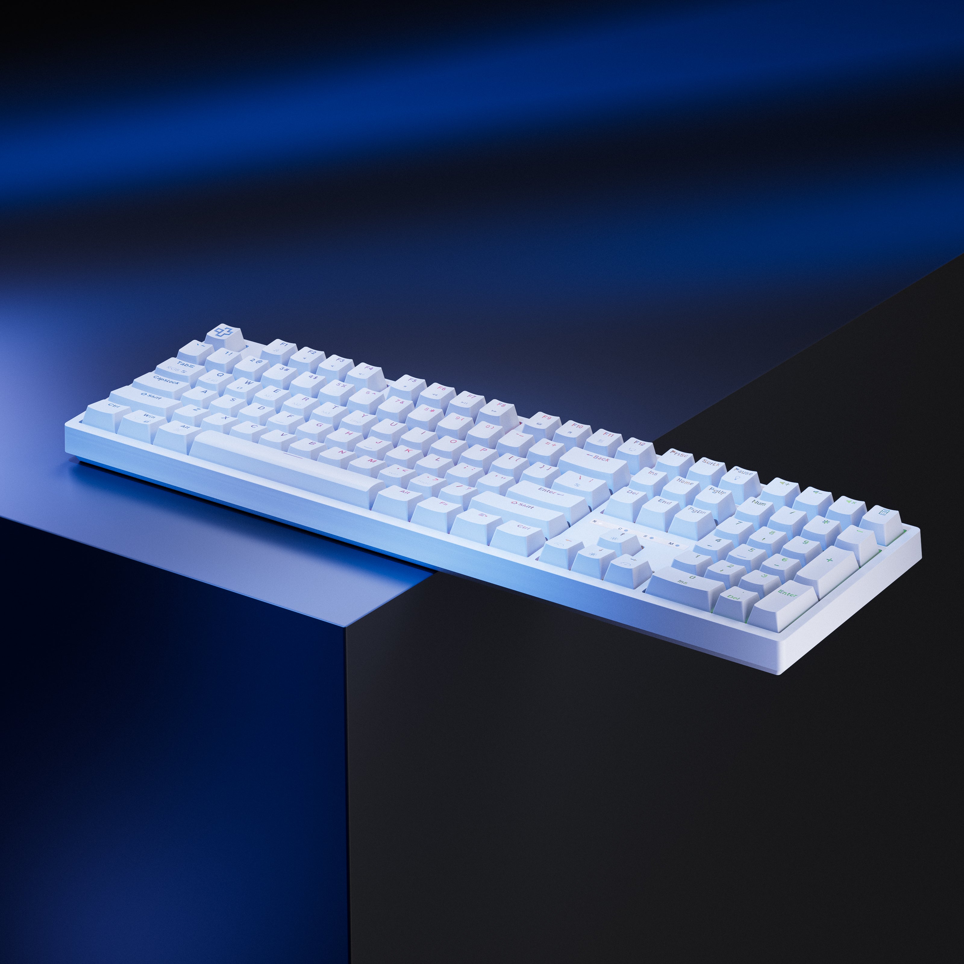 QwertyKey H100 Biała Bezprzewodowa Bluetooth Hotswap RGB Mechaniczna Klawiatura Gamingowa