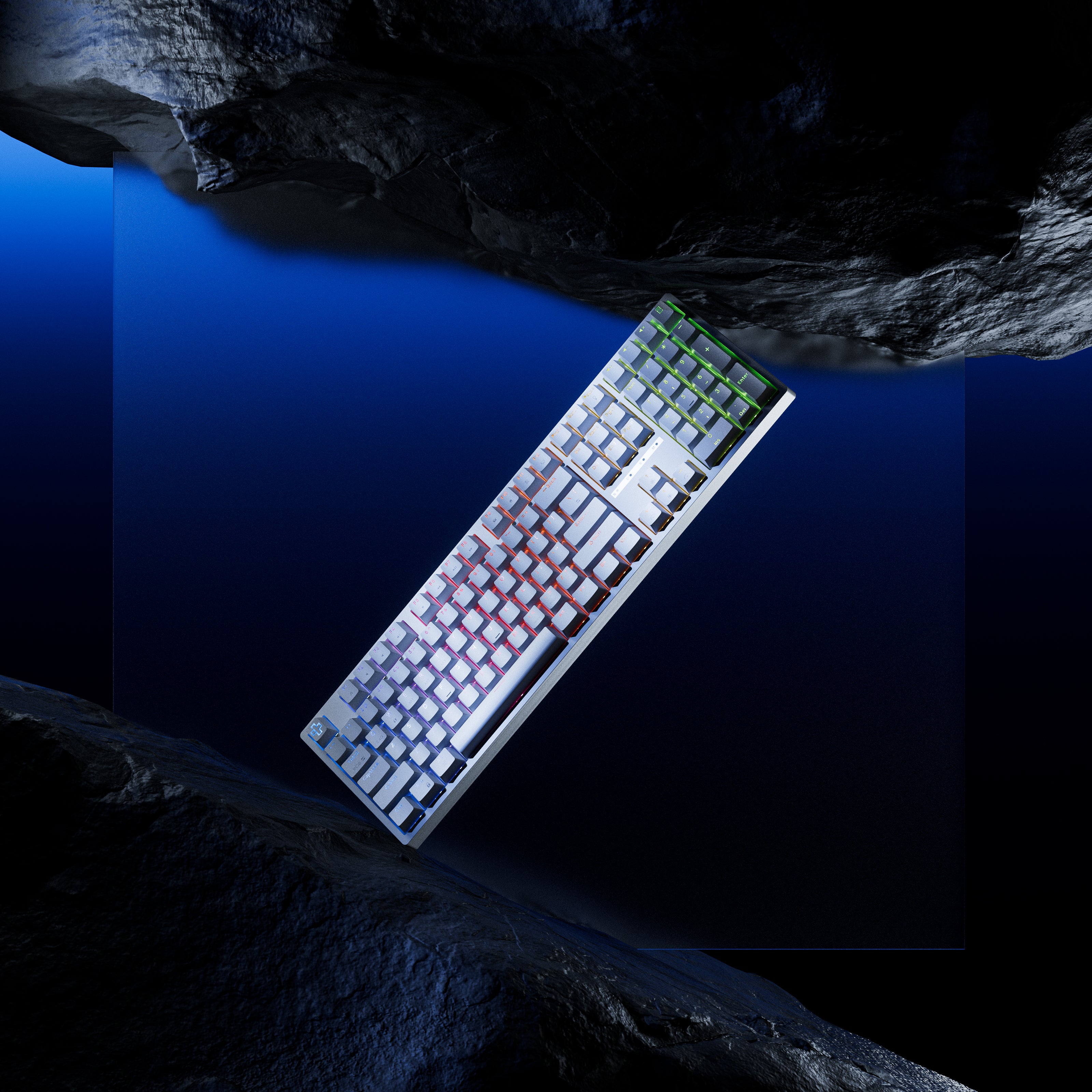 QwertyKey H100 Biała Bezprzewodowa Bluetooth Hotswap RGB Mechaniczna Klawiatura Gamingowa