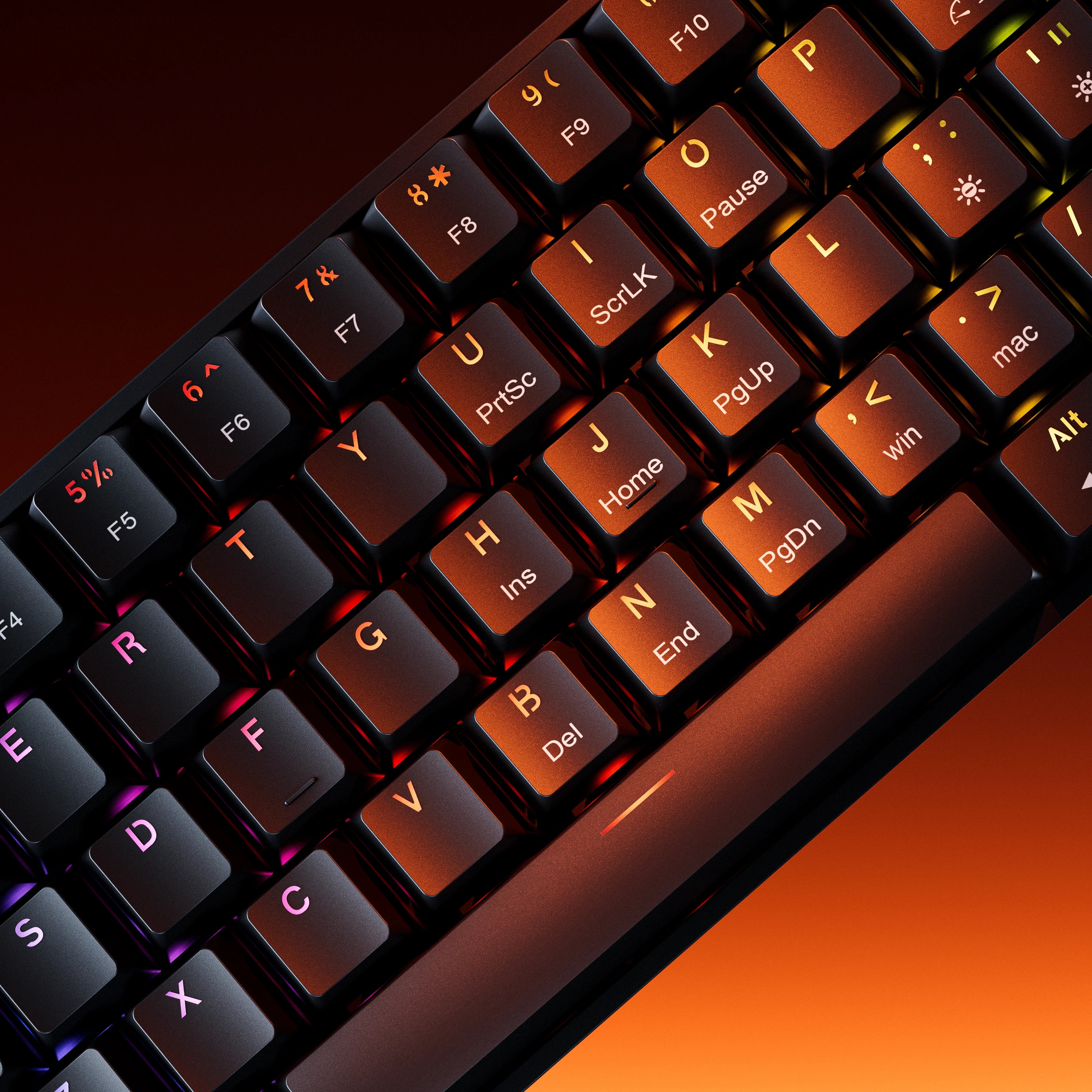 Clavier Mécanique Gaming QwertyKey H61 Split Neagra Hotswap RGB