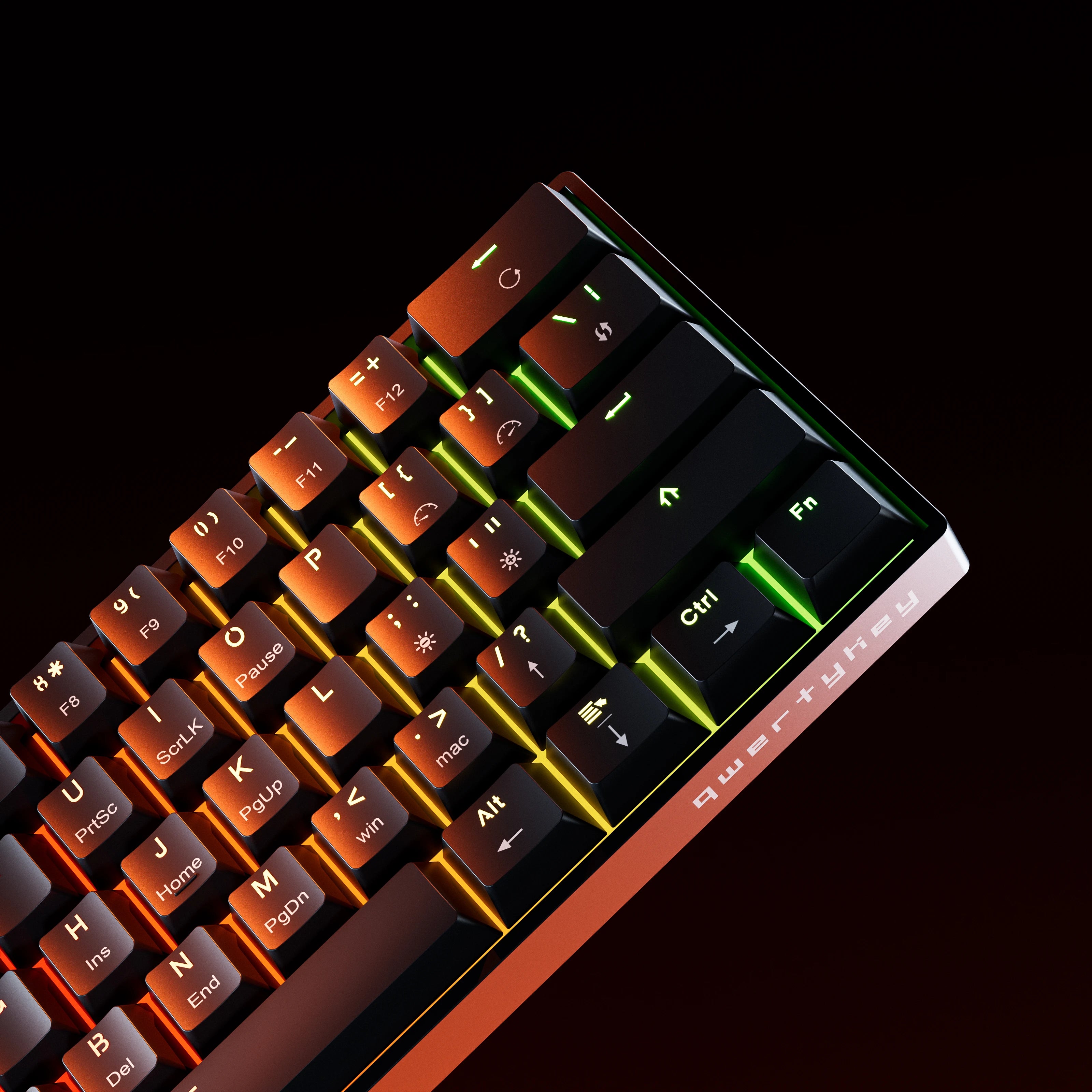 QwertyKey H61 Split Schwarz Hotswap RGB Mechanische Gaming-Tastatur