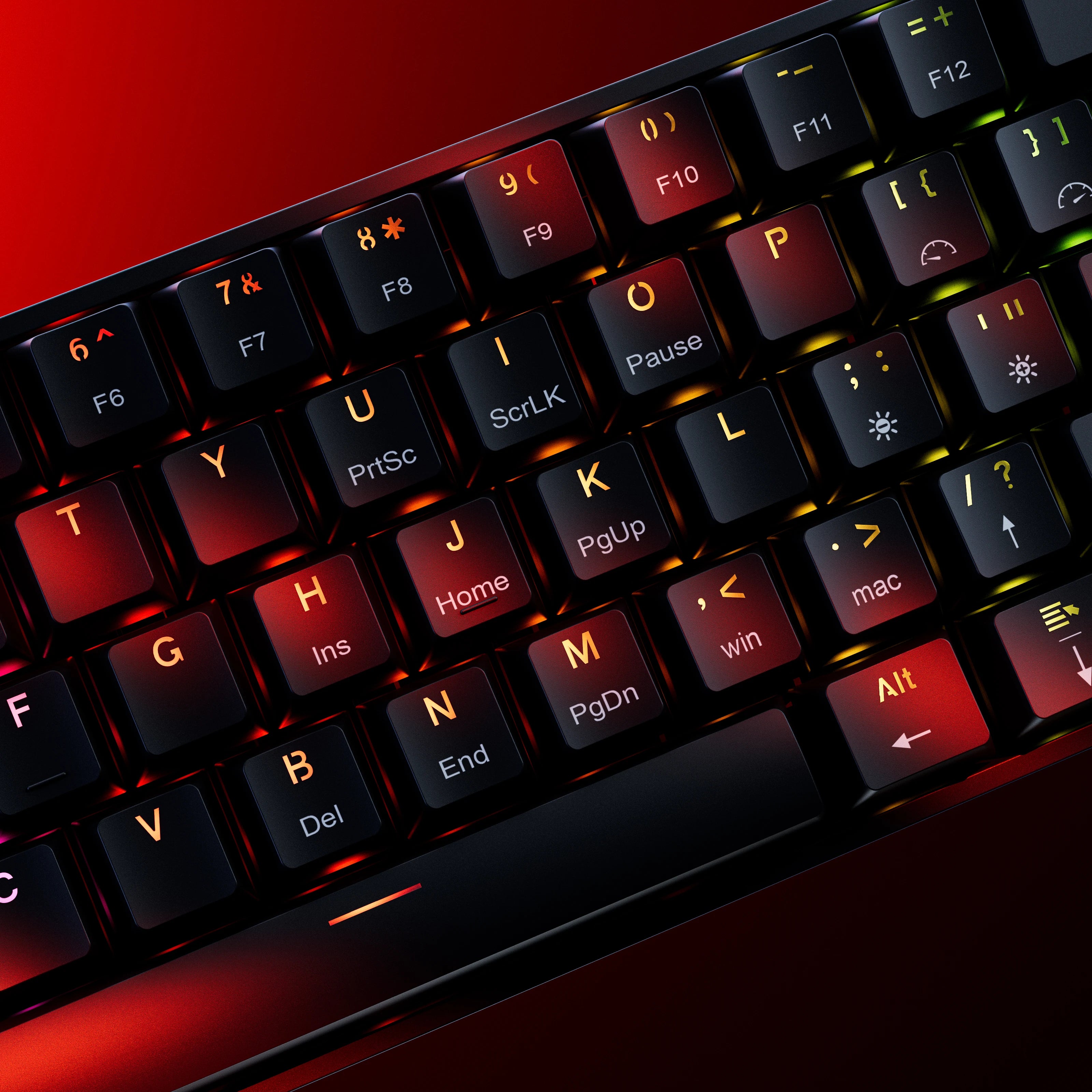 Clavier Mécanique Gaming QwertyKey H61 Split Neagra Hotswap RGB