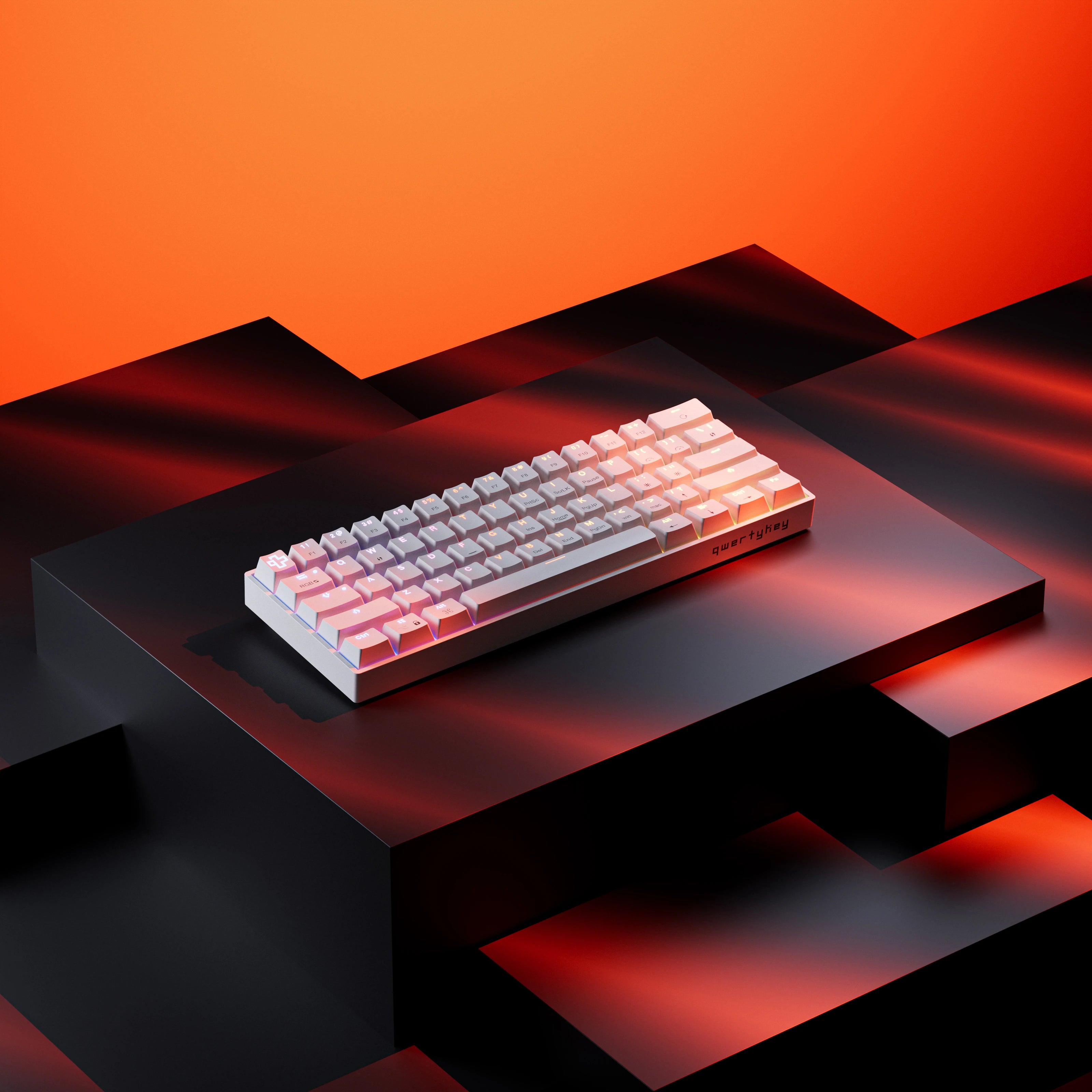 Clavier Mécanique Gaming QwertyKey H61 Split Alba Hotswap RGB