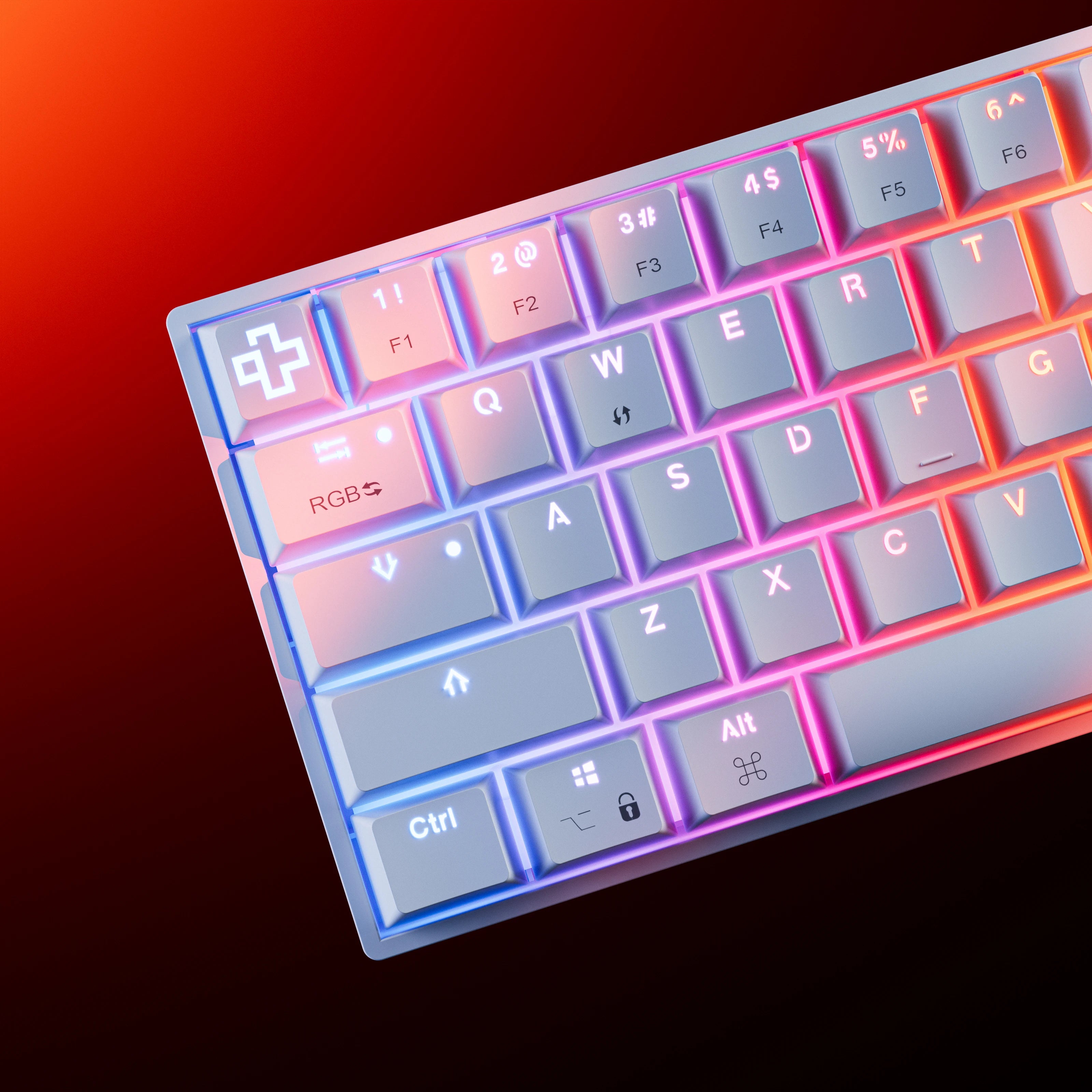 Clavier Mécanique Gaming QwertyKey H61 Split Alba Hotswap RGB