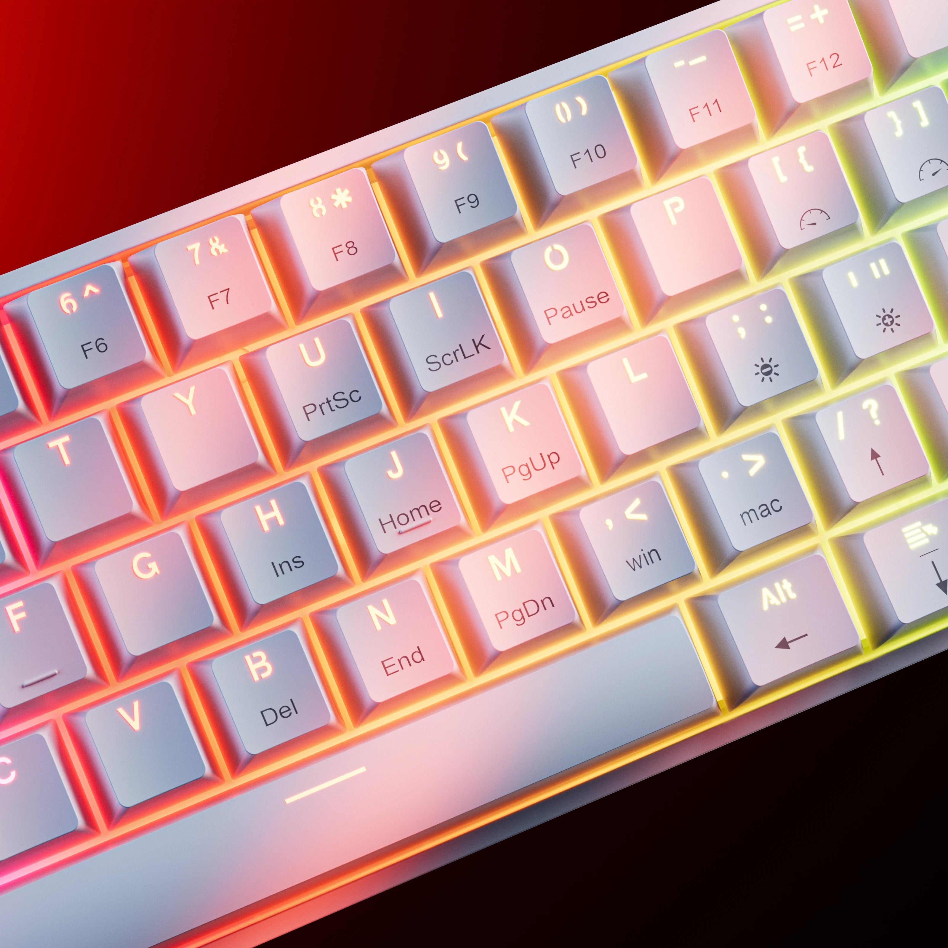 Clavier Mécanique Gaming QwertyKey H61 Split Alba Hotswap RGB