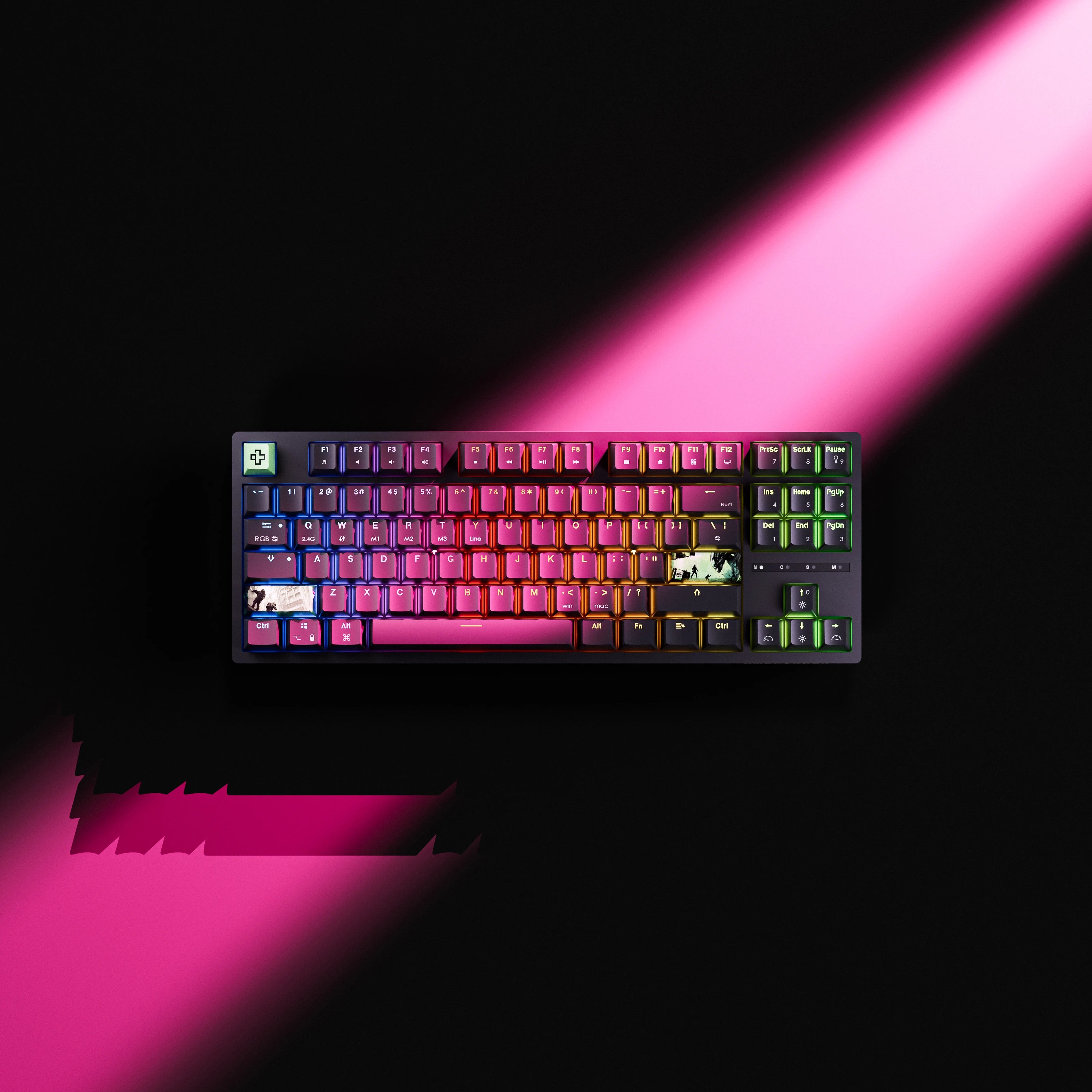 QwertyKey H87 Neagra Bluetooth Wireless Hotswap RGB Gaming Mechanische Tastatur