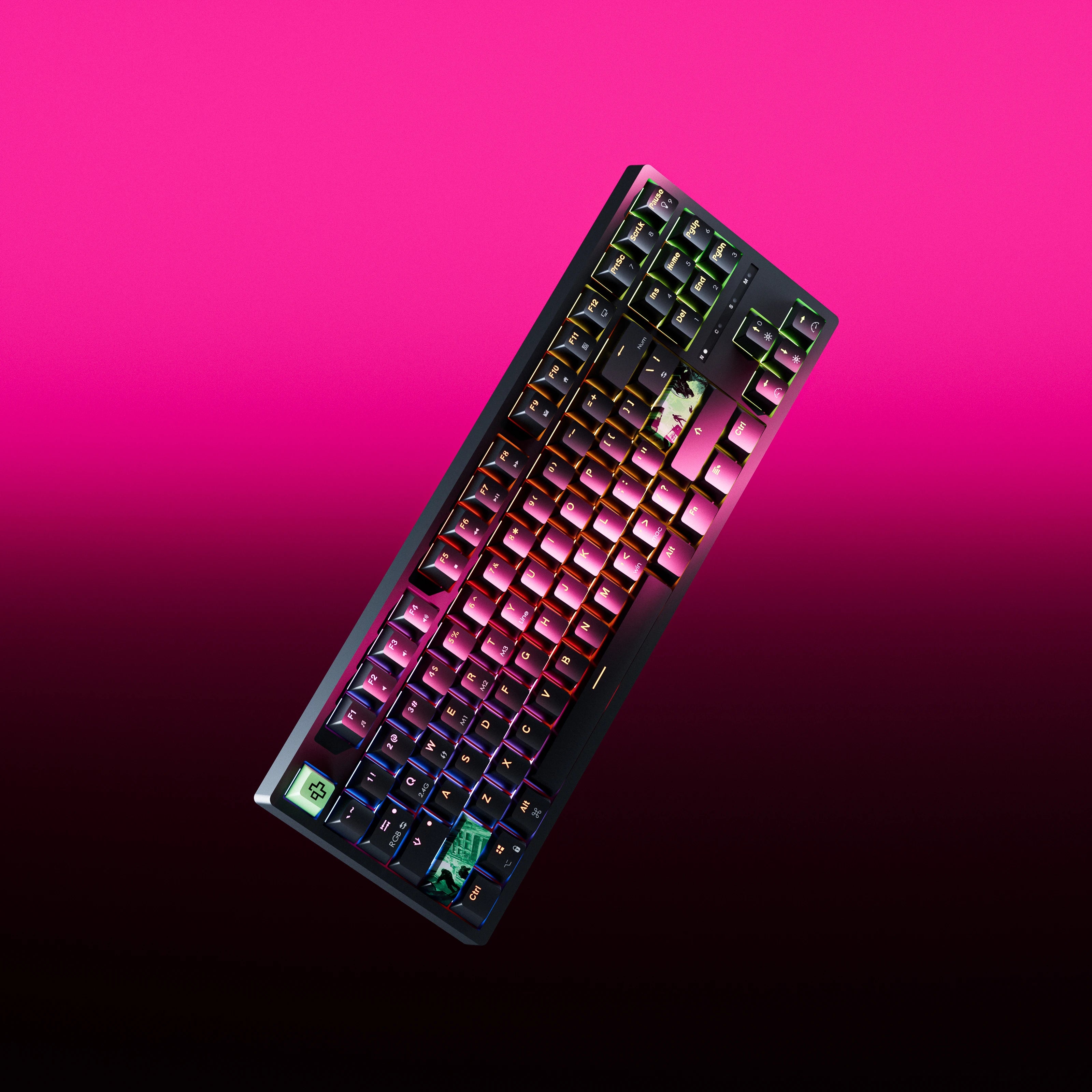 QwertyKey H87 Neagra Bluetooth Wireless Hotswap RGB Gaming Mechanische Tastatur