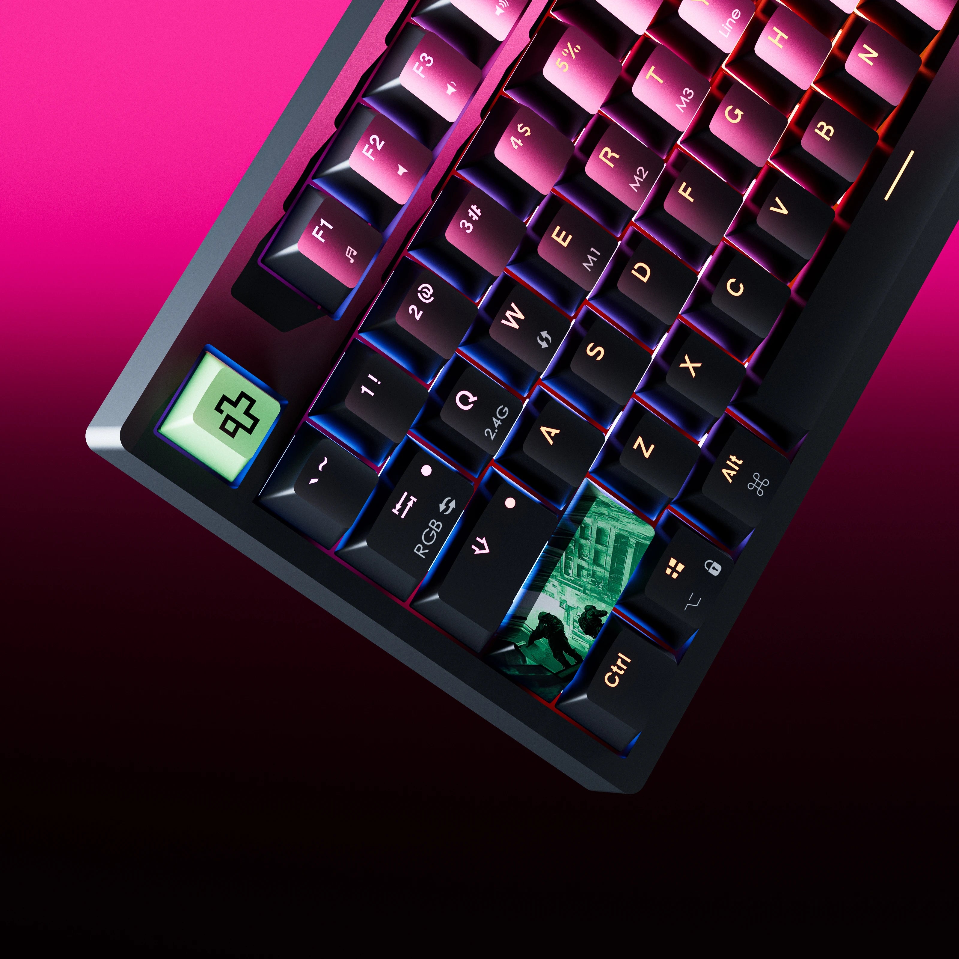 QwertyKey H87 Neagra Bluetooth Wireless Hotswap RGB Gaming Mechanische Tastatur