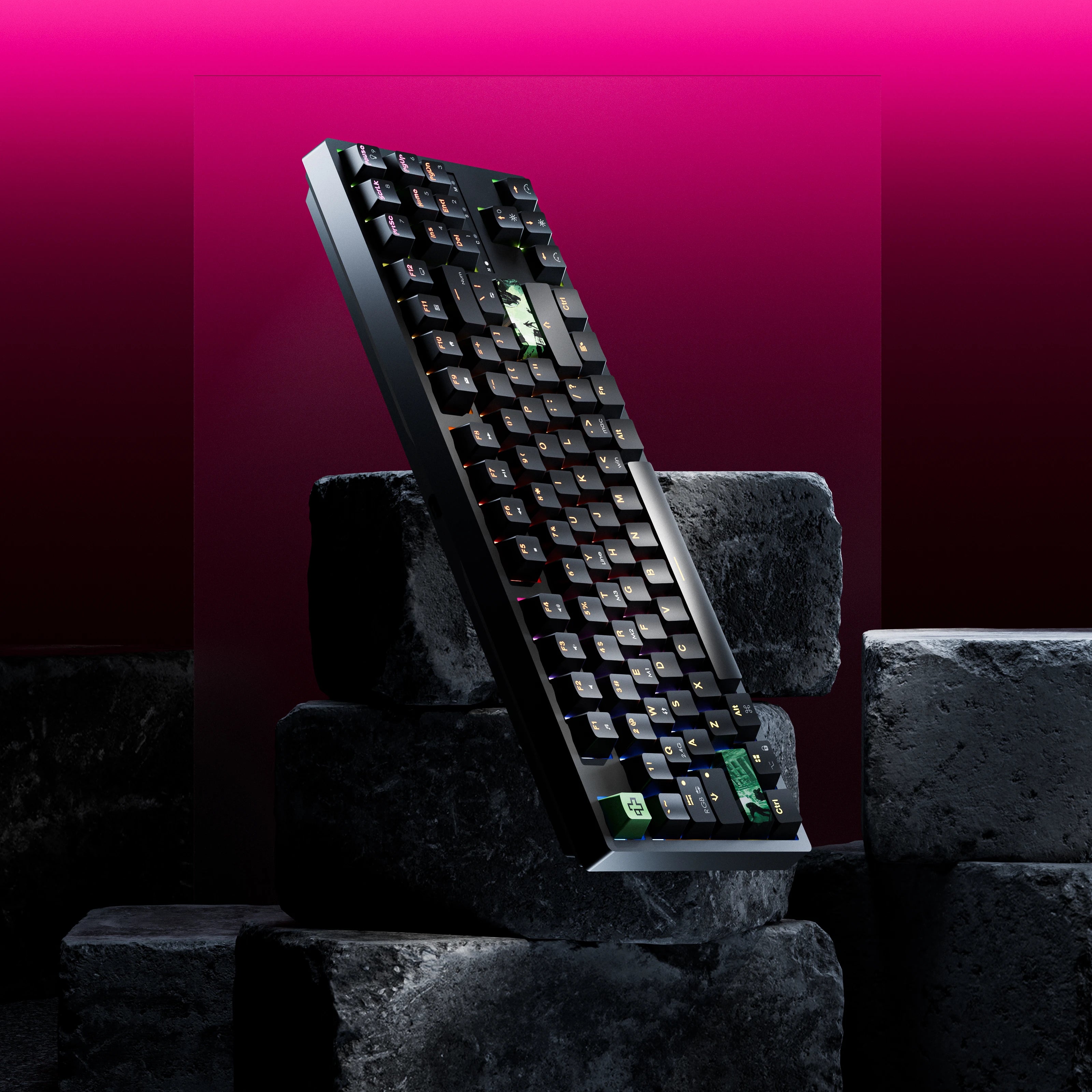 QwertyKey H87 Neagra Bluetooth Wireless Hotswap RGB Gaming Mechanische Tastatur
