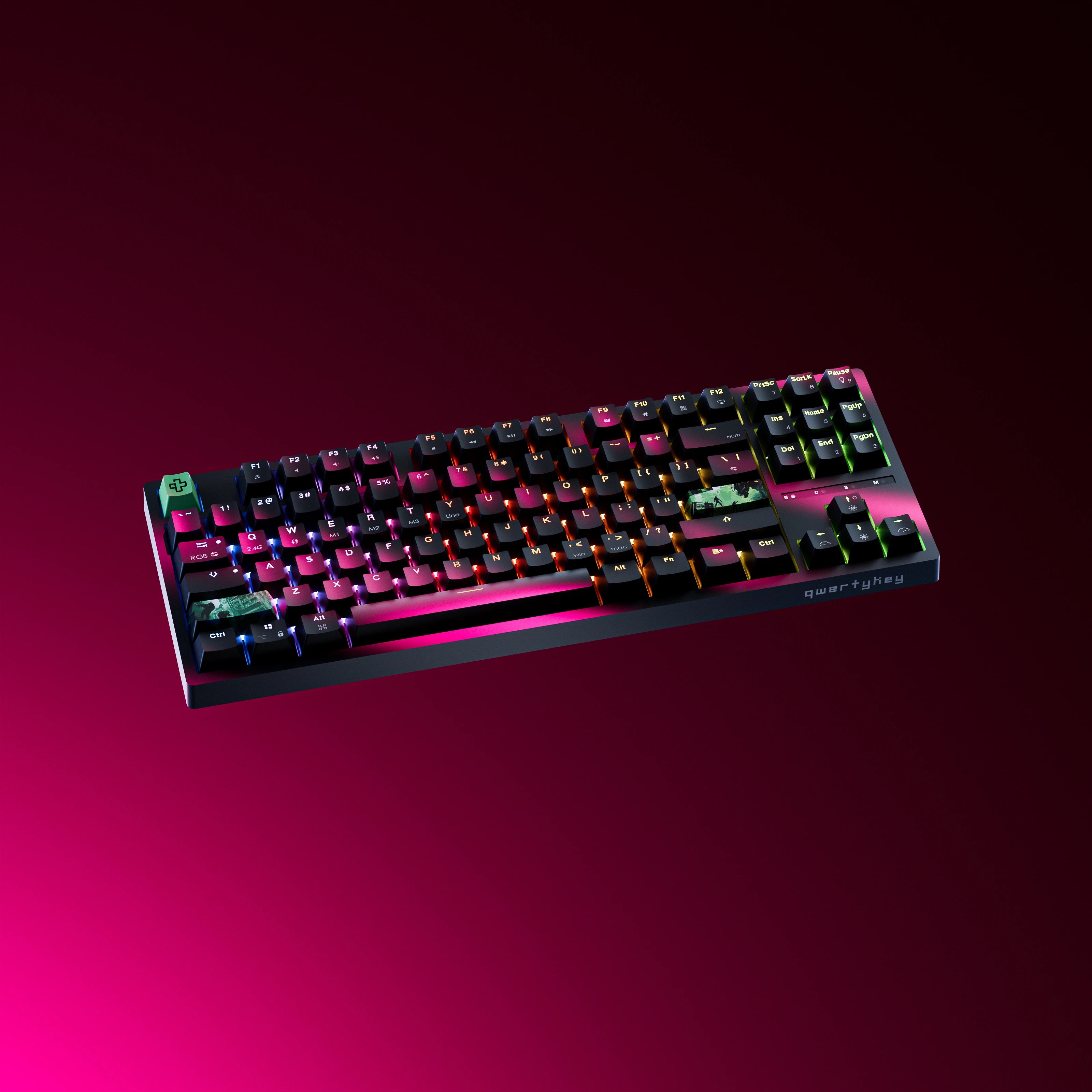 QwertyKey H87 Neagra Bluetooth Wireless Hotswap RGB Gaming Mechanische Tastatur
