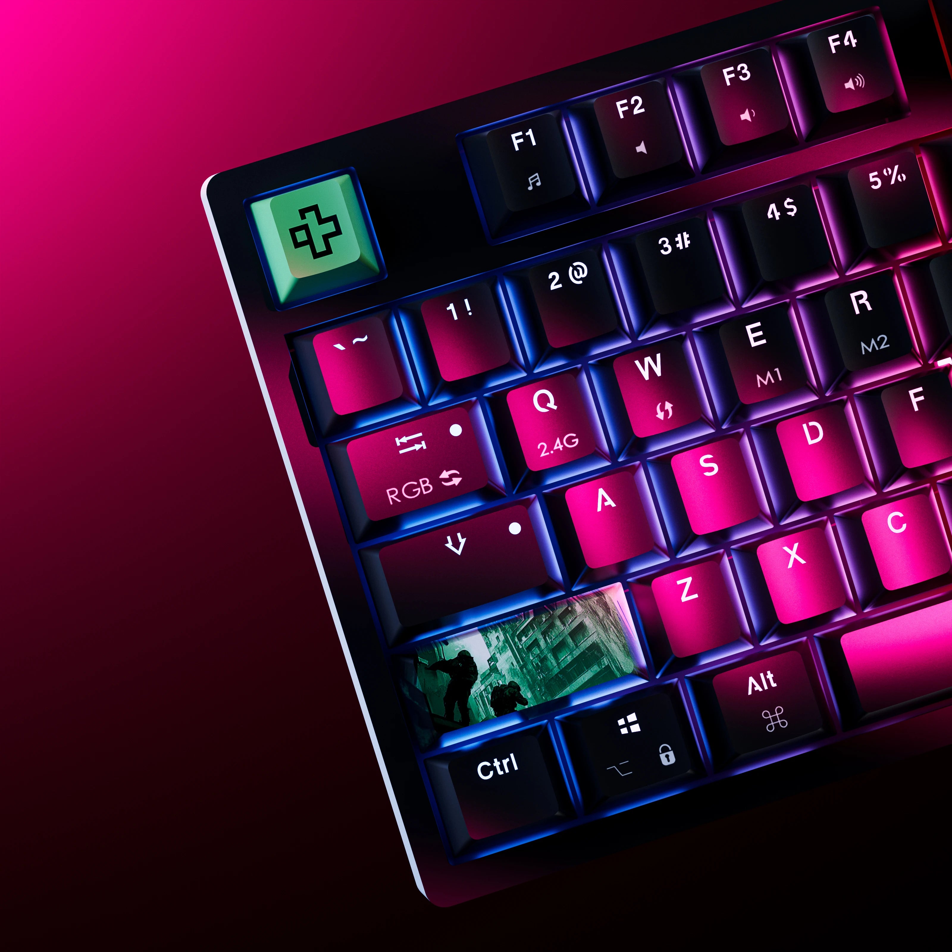 QwertyKey H87 Neagra Bluetooth Wireless Hotswap RGB Gaming Mechanische Tastatur
