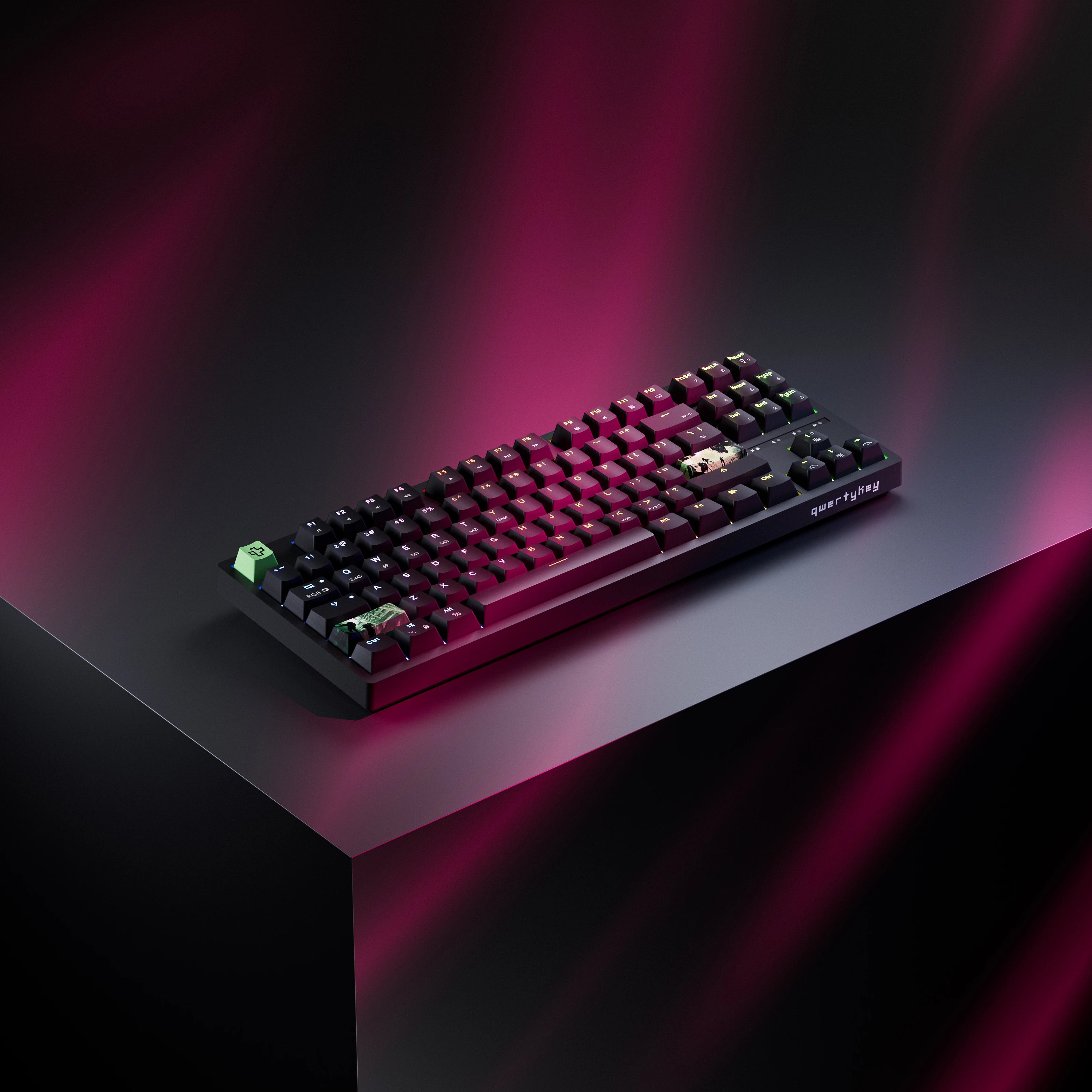 QwertyKey H87 Neagra Bluetooth Wireless Hotswap RGB Gaming Mechanische Tastatur