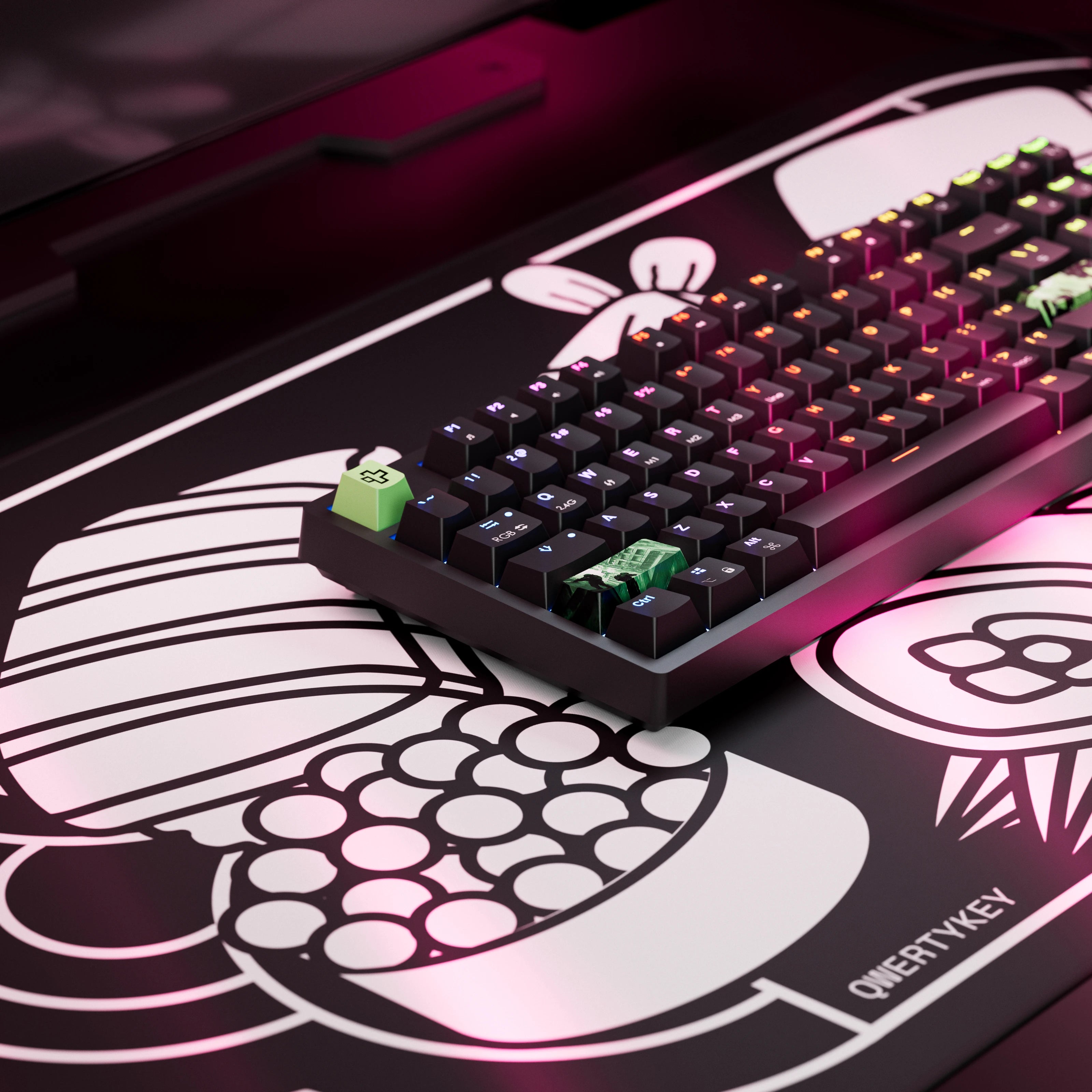 QwertyKey H87 Neagra Bluetooth Wireless Hotswap RGB Gaming Mechanische Tastatur