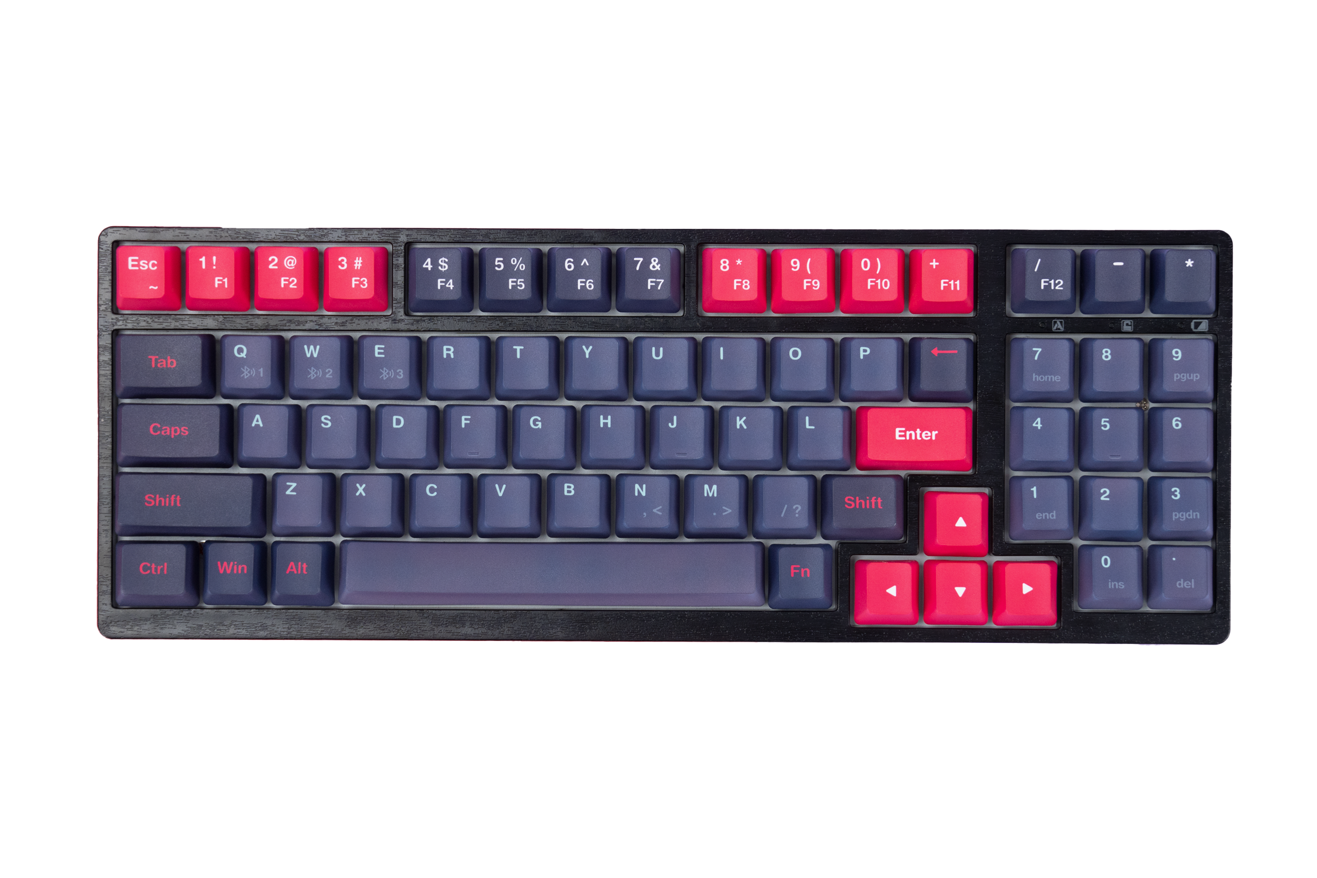 Kit QwertyKey KF1800 Black Bluetooth Wireless Hotswap RGB + Key Set