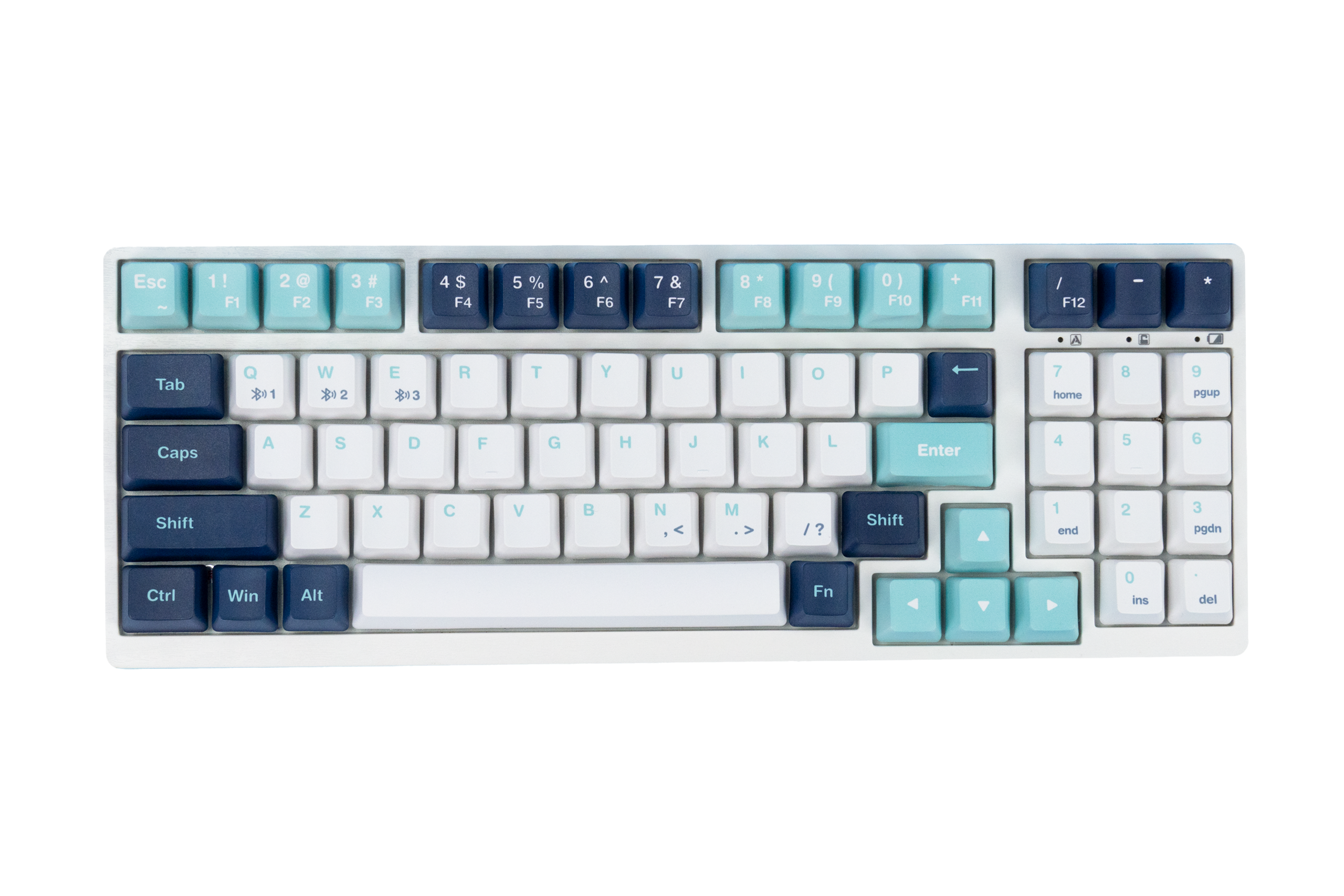 Kit QwertyKey KF1800 White Bluetooth Wireless Hotswap RGB + Key Set