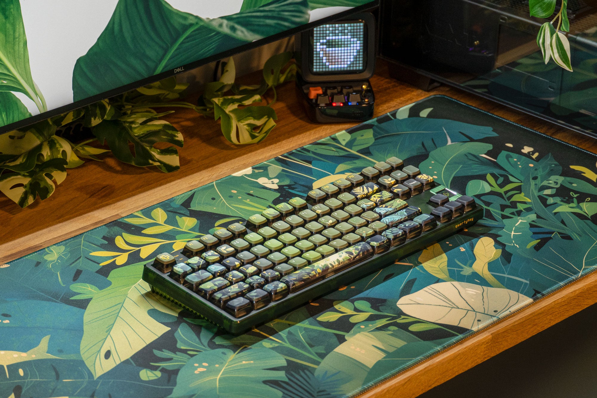 QwertyKey80 Leaf Bluetooth Draadloze Hotswap RGB QMK/VIA Gasket Gemonteerde Mechanische Gaming Toetsenbord met Scherm