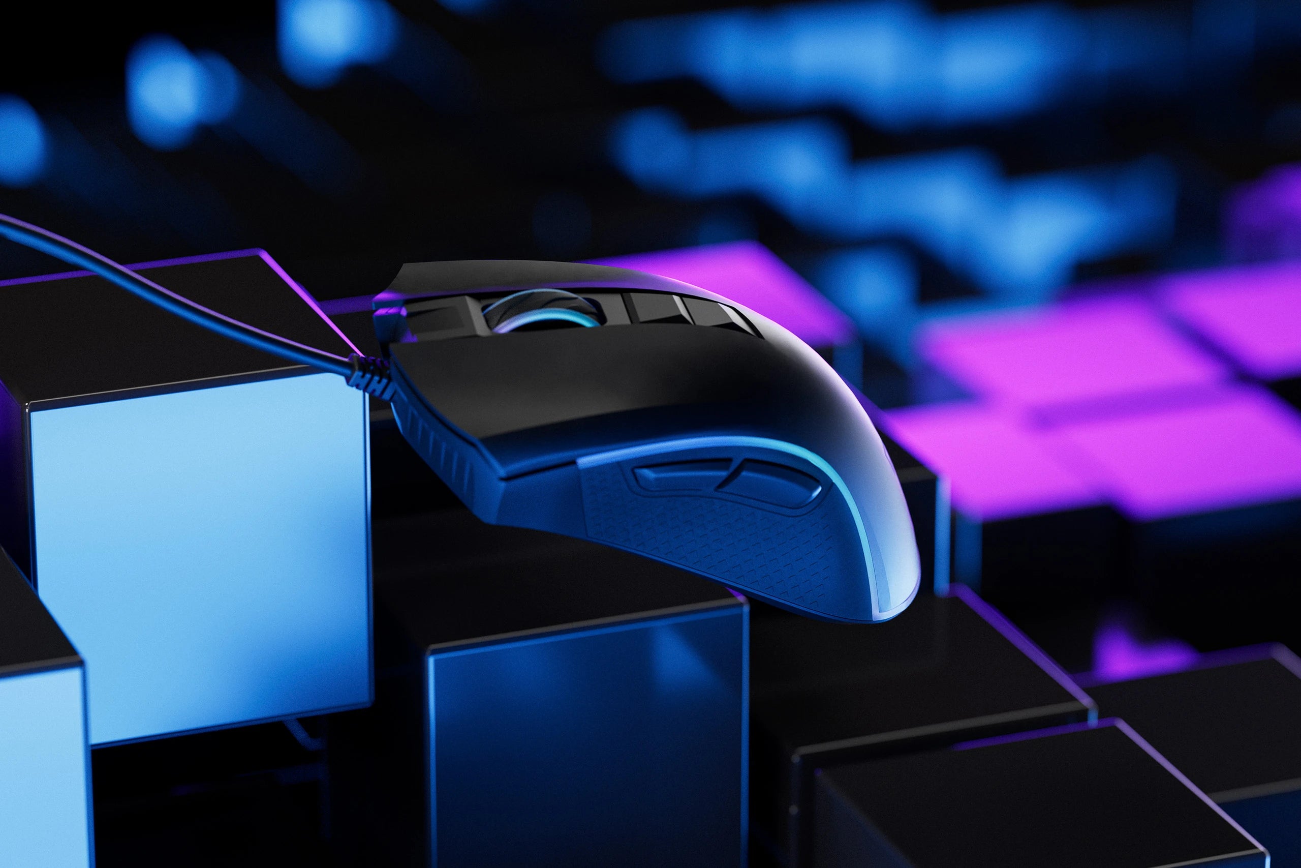 Souris Gaming QwertyKey Forge Noir, RGB, 12 000 DPI, Logiciel