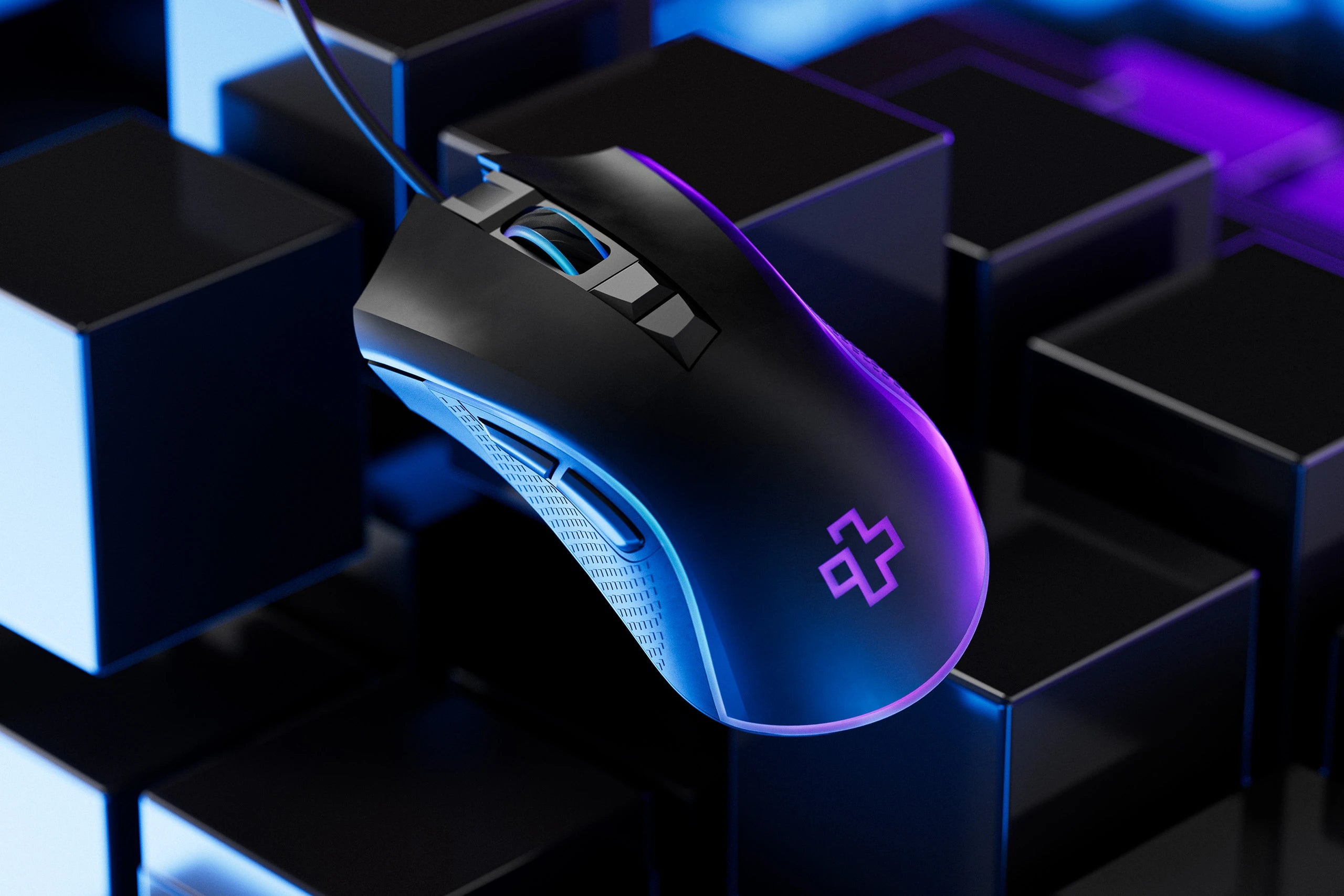 Souris Gaming QwertyKey Forge Noir, RGB, 12 000 DPI, Logiciel