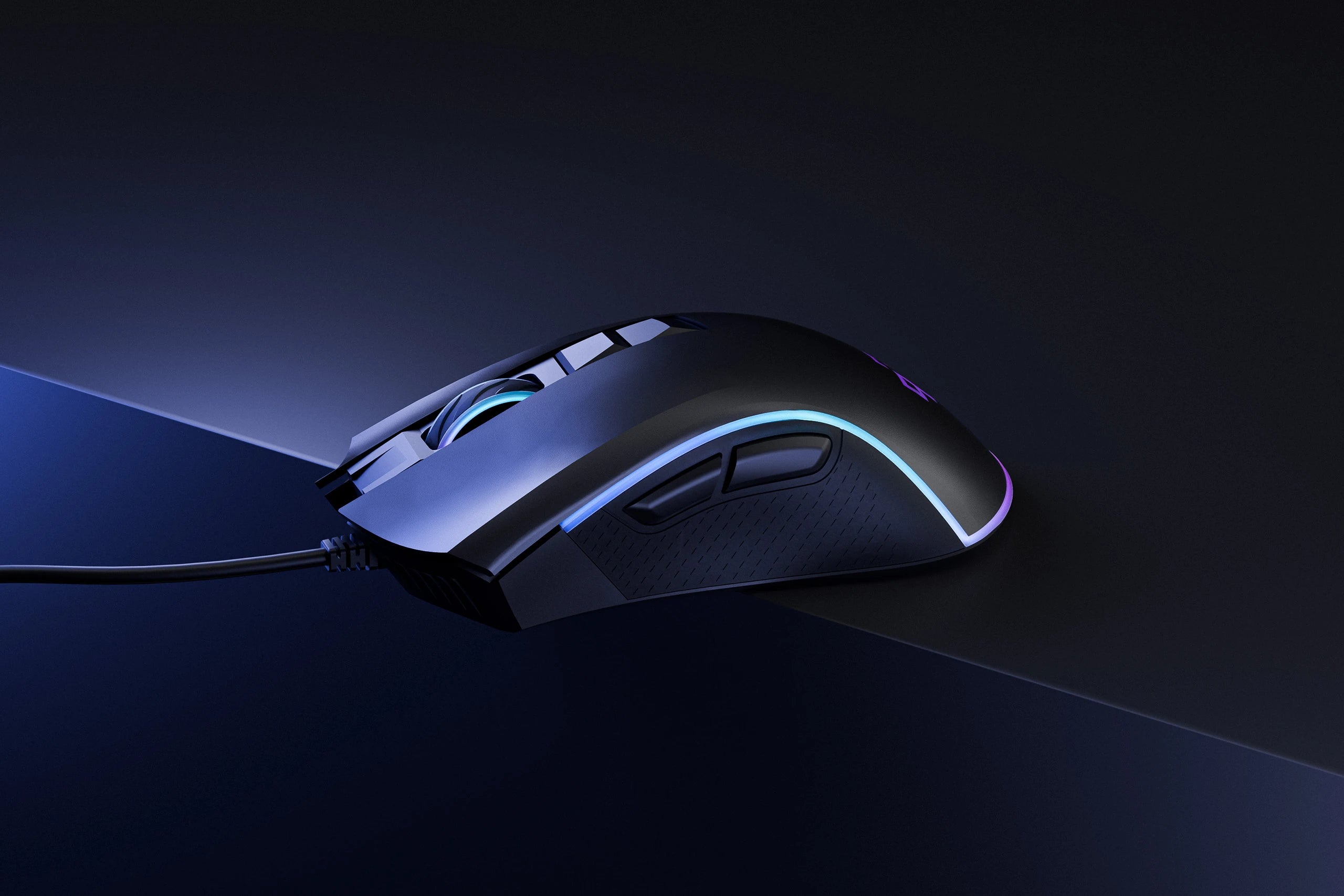 Souris Gaming QwertyKey Forge Noir, RGB, 12 000 DPI, Logiciel