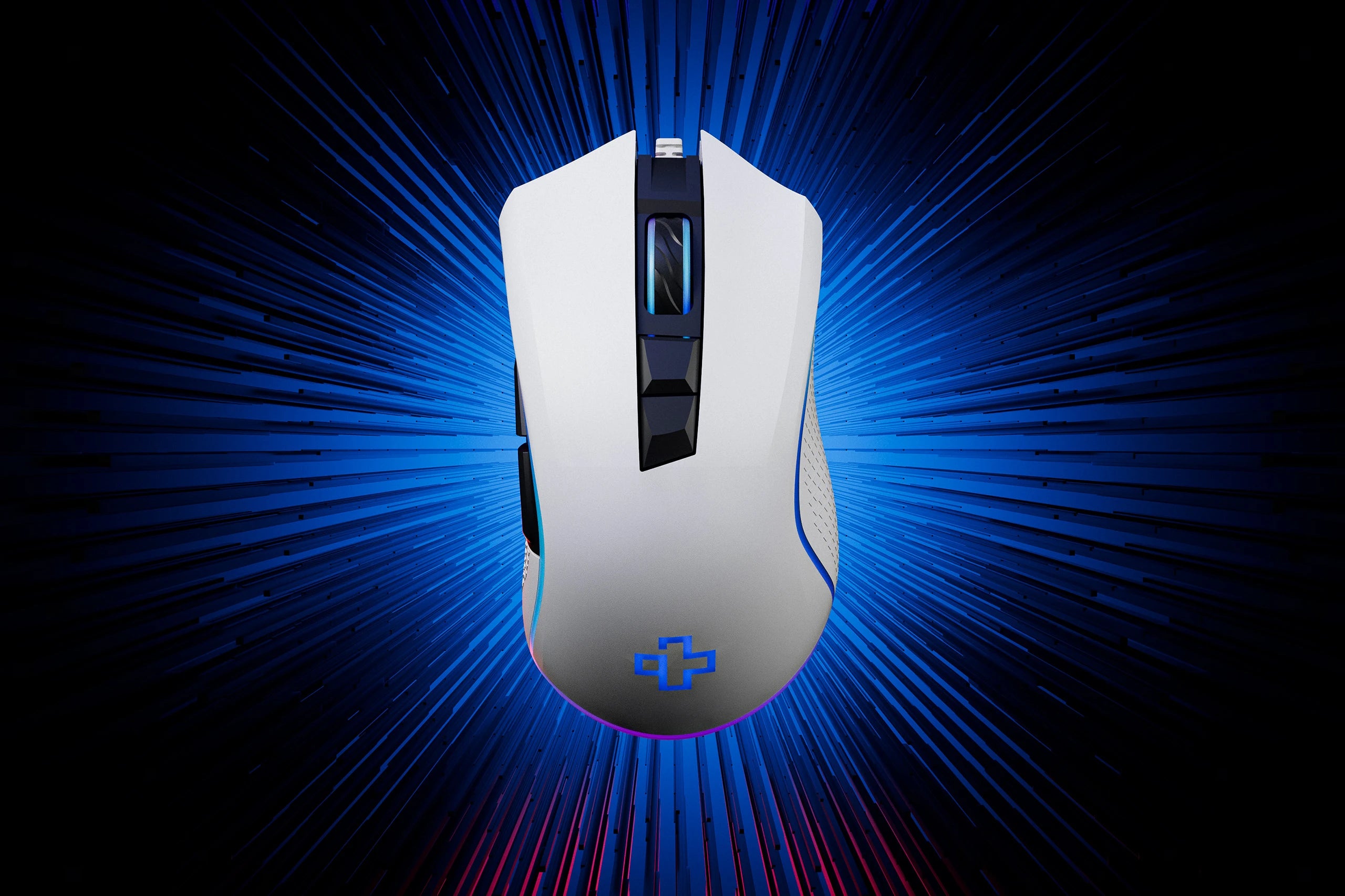 Ratón Gaming QwertyKey Forge Alb, RGB, 12.000 DPI, Software