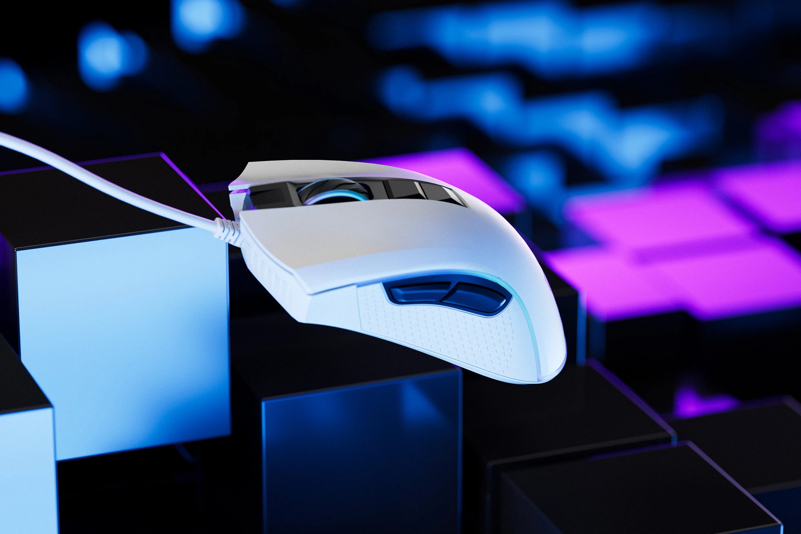Ratón Gaming QwertyKey Forge Alb, RGB, 12.000 DPI, Software