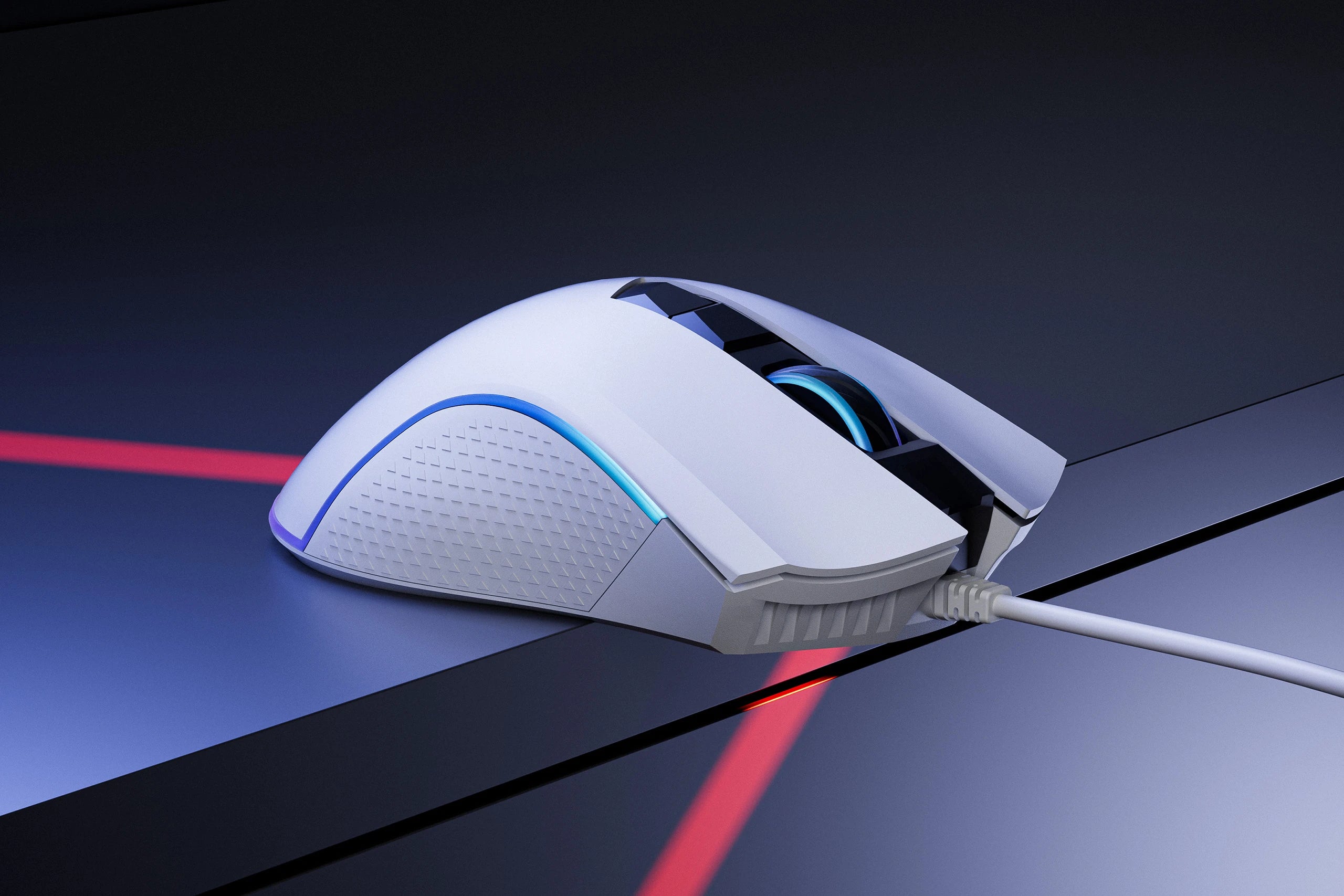 Ratón Gaming QwertyKey Forge Alb, RGB, 12.000 DPI, Software