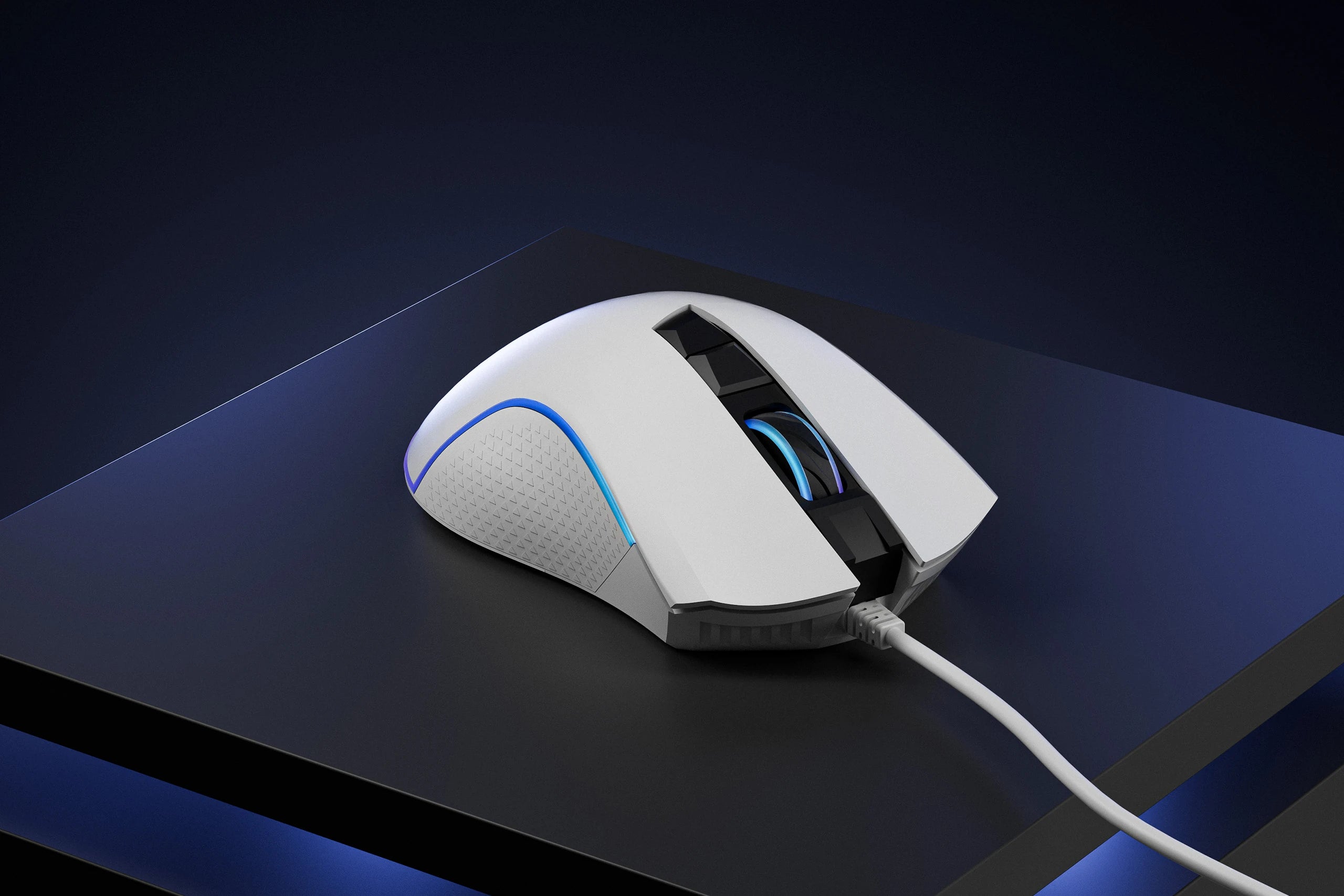 Ratón Gaming QwertyKey Forge Alb, RGB, 12.000 DPI, Software