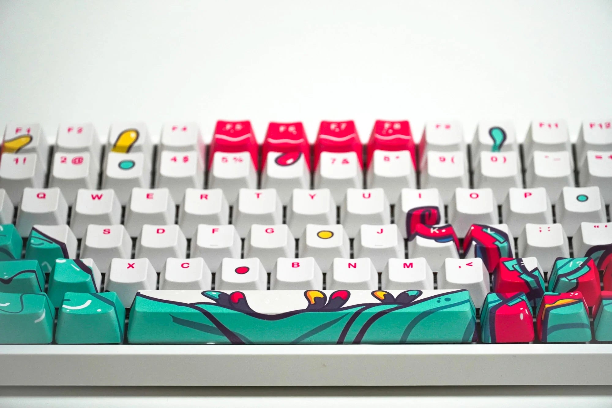 Ställ smak QwertyKey Octopus Vit Profil OEM Material PBT