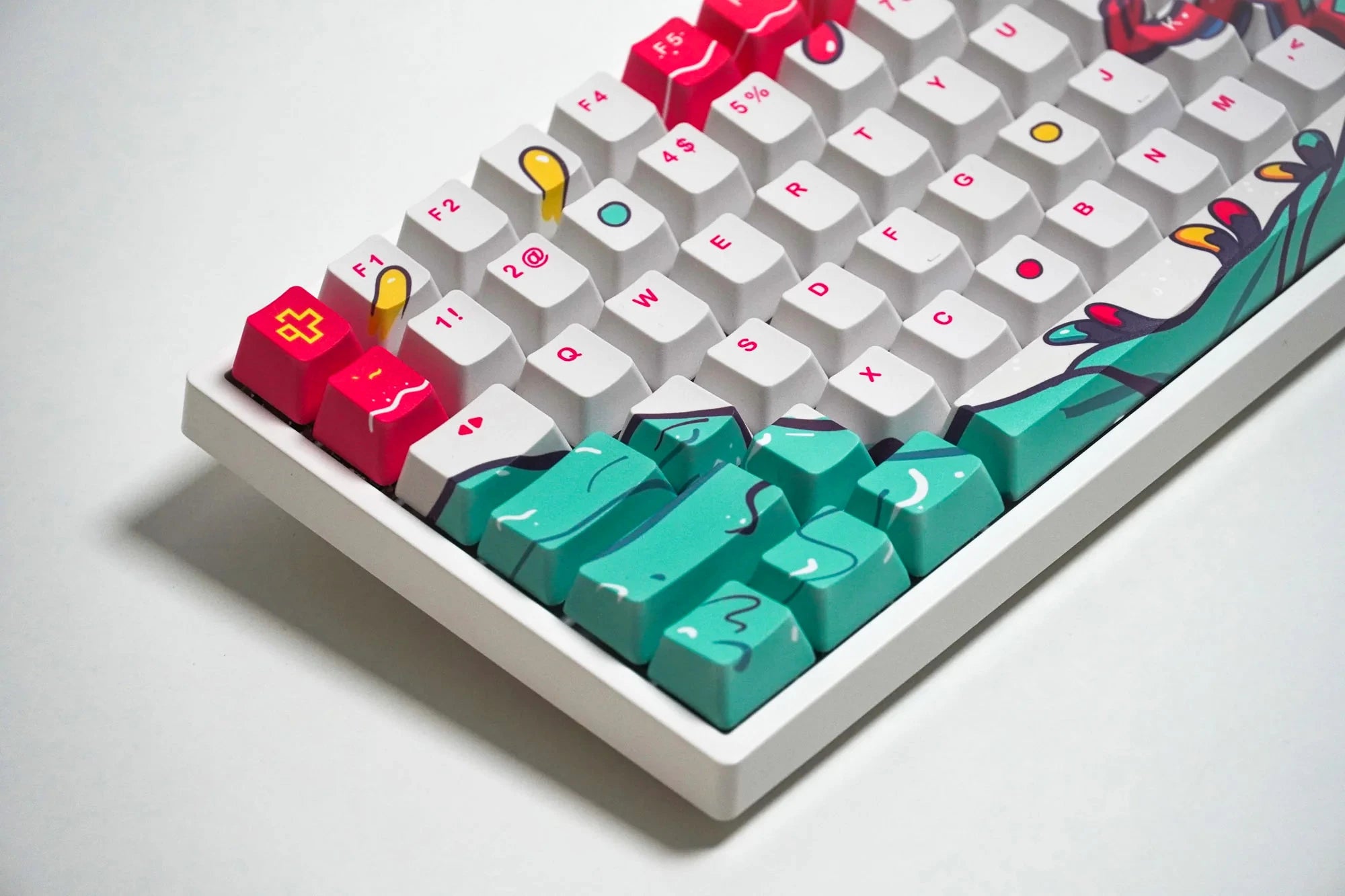 Ställ smak QwertyKey Octopus Vit Profil OEM Material PBT