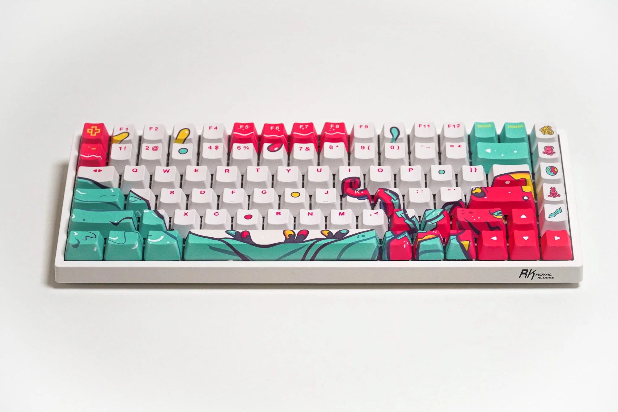 Ställ smak QwertyKey Octopus Vit Profil OEM Material PBT