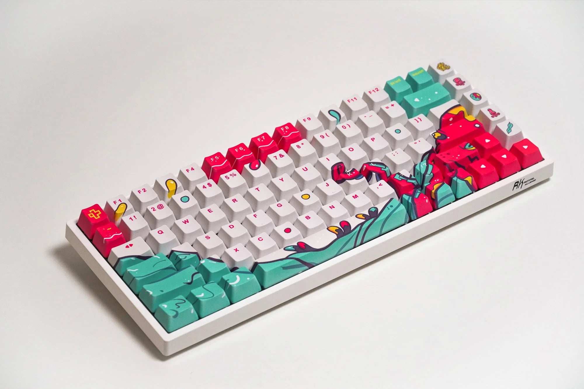 Ställ smak QwertyKey Octopus Vit Profil OEM Material PBT