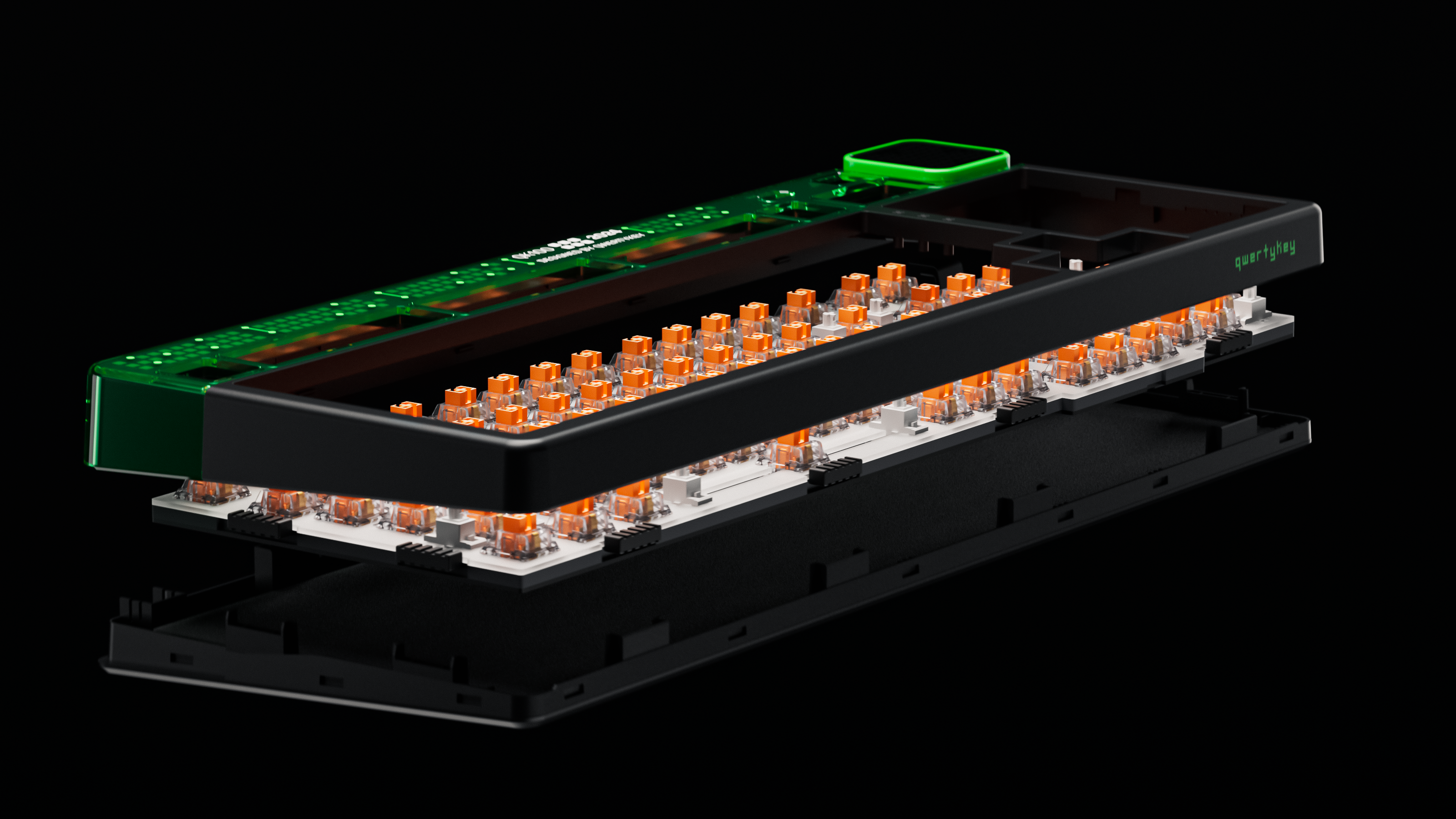 QwertyKey100 Matrix Hotswap RGB Bildschirm Pixel Bluetooth Gasket Mount Gaming Tastatur