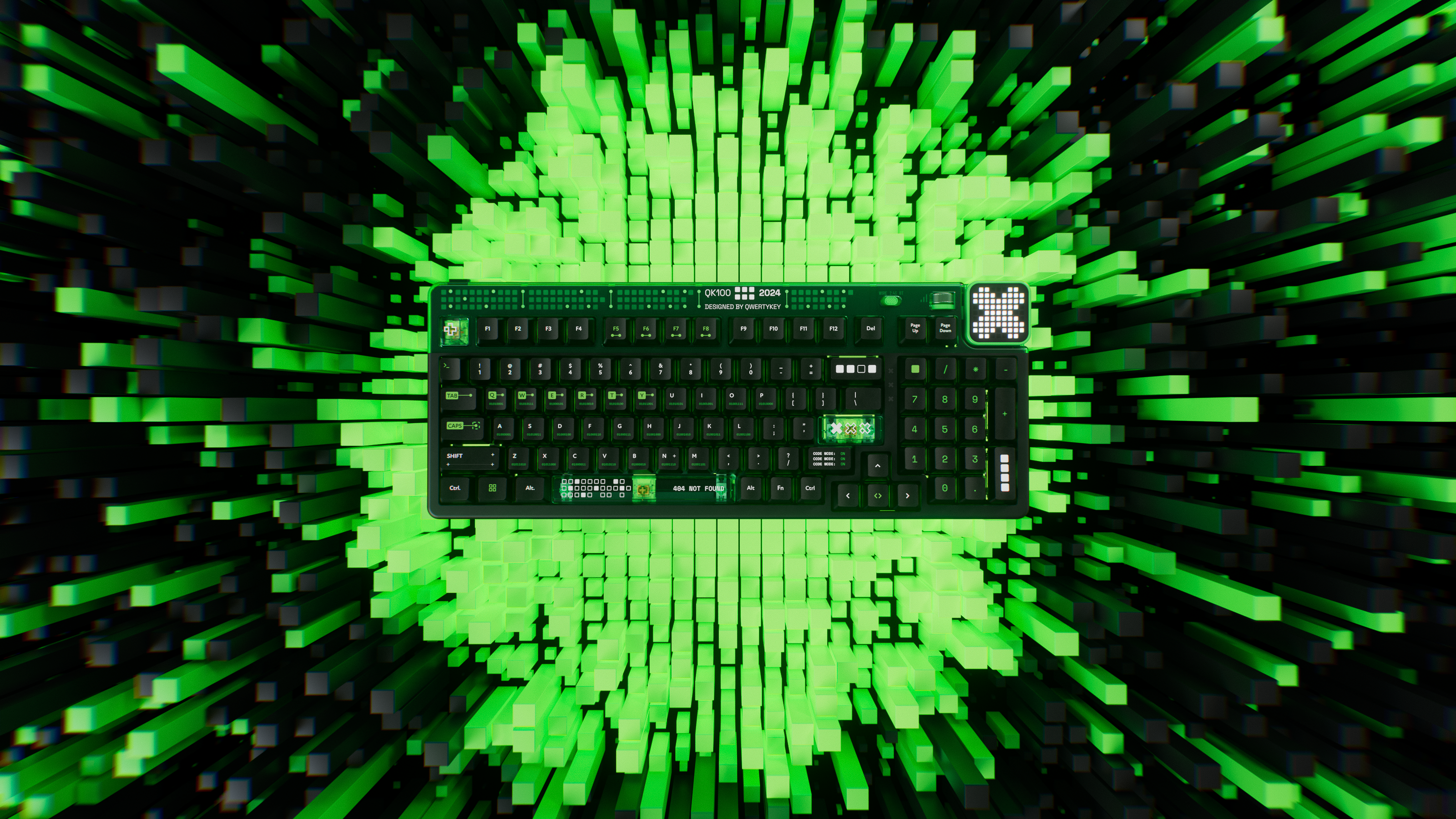 QwertyKey100 Matrix Hotswap RGB Bildschirm Pixel Bluetooth Gasket Mount Gaming Tastatur