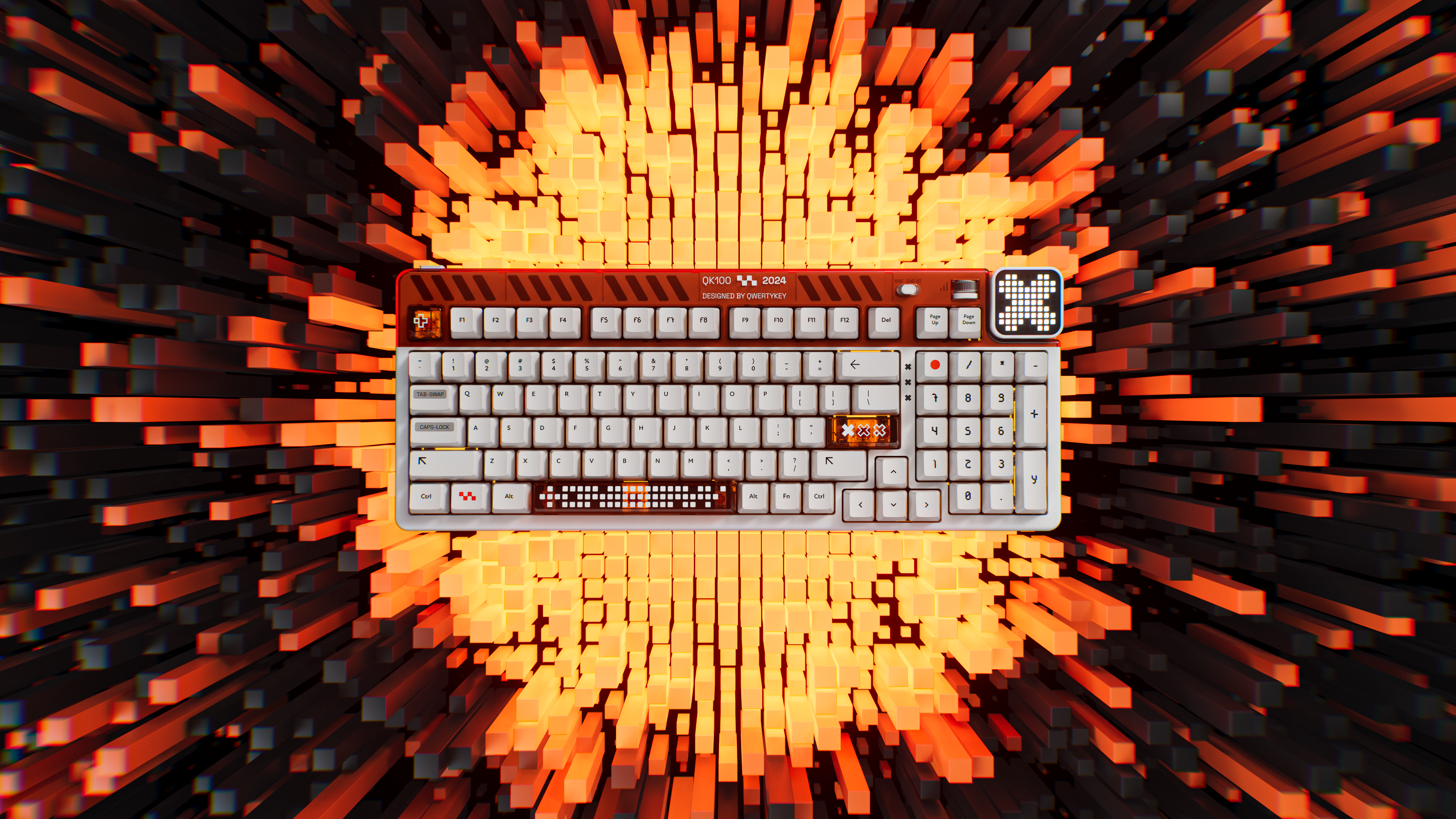 QwertyKey100 Apex Hotswap RGB Bildschirm Pixel Bluetooth Gasket Mount Mechanische Gaming-Tastatur