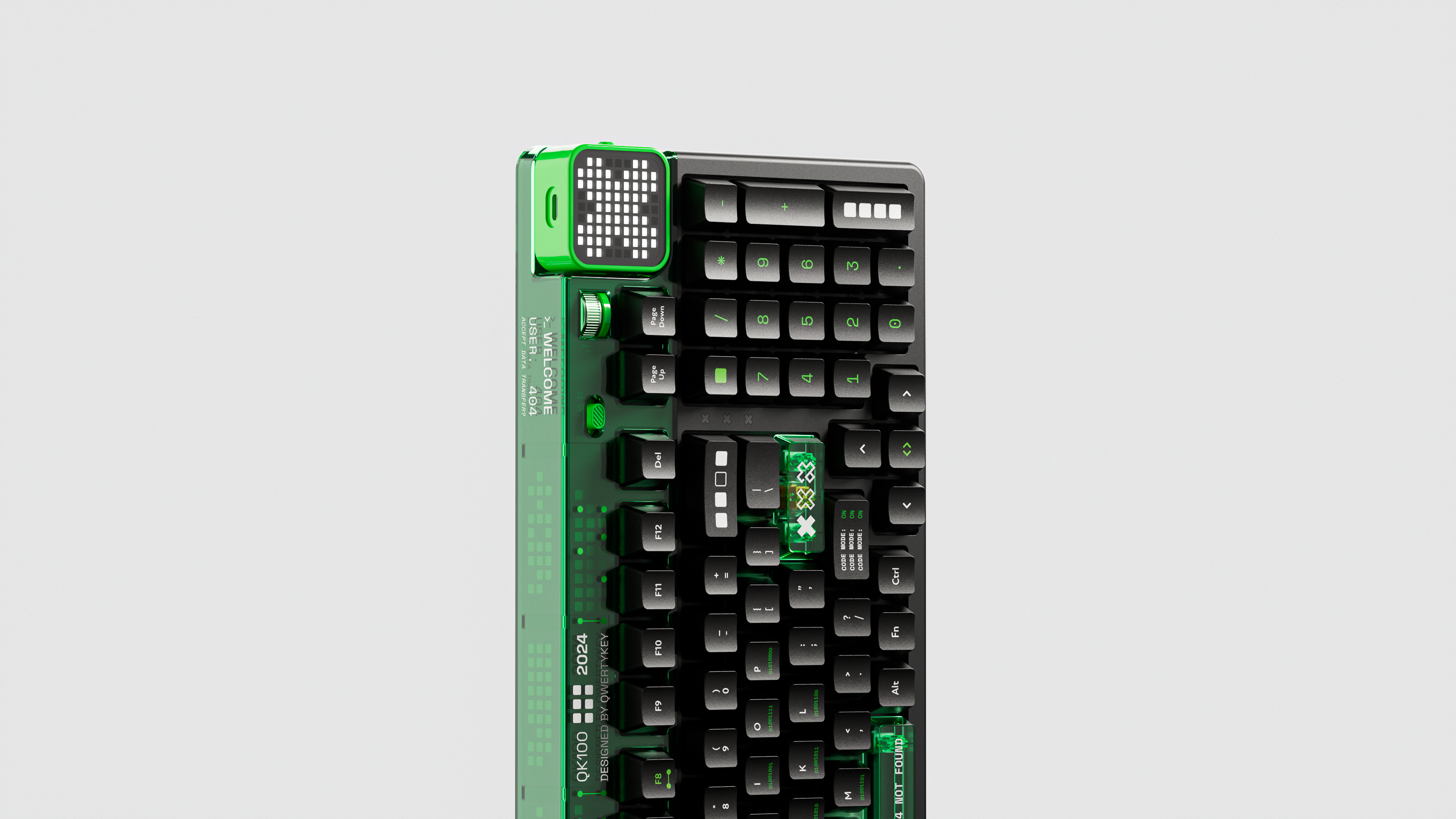 QwertyKey100 Matrix Hotswap RGB Bildschirm Pixel Bluetooth Gasket Mount Gaming Tastatur