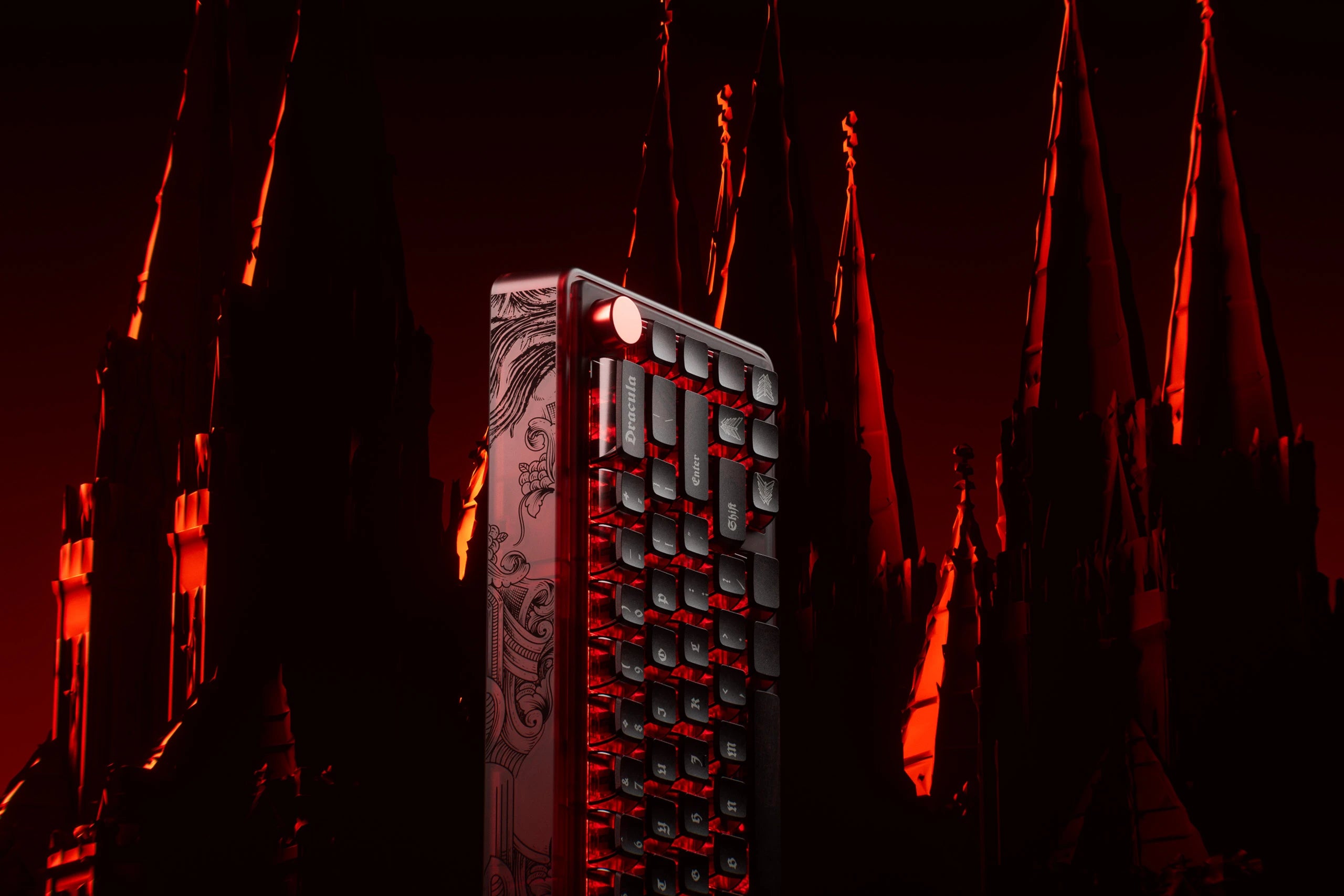 QwertyKey65 Pro Dracula Bluetooth Sans Fil VIA Hotswap RGB Clavier Mécanique Gaming