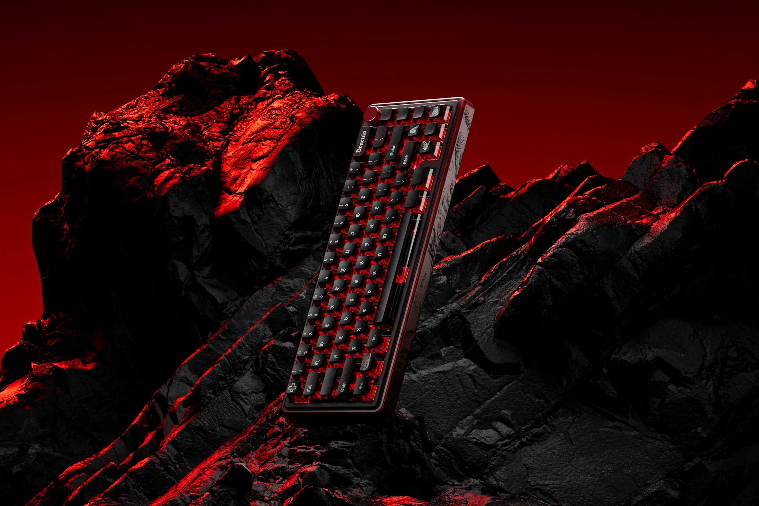 QwertyKey65 Pro Dracula Bluetooth Sans Fil VIA Hotswap RGB Clavier Mécanique Gaming