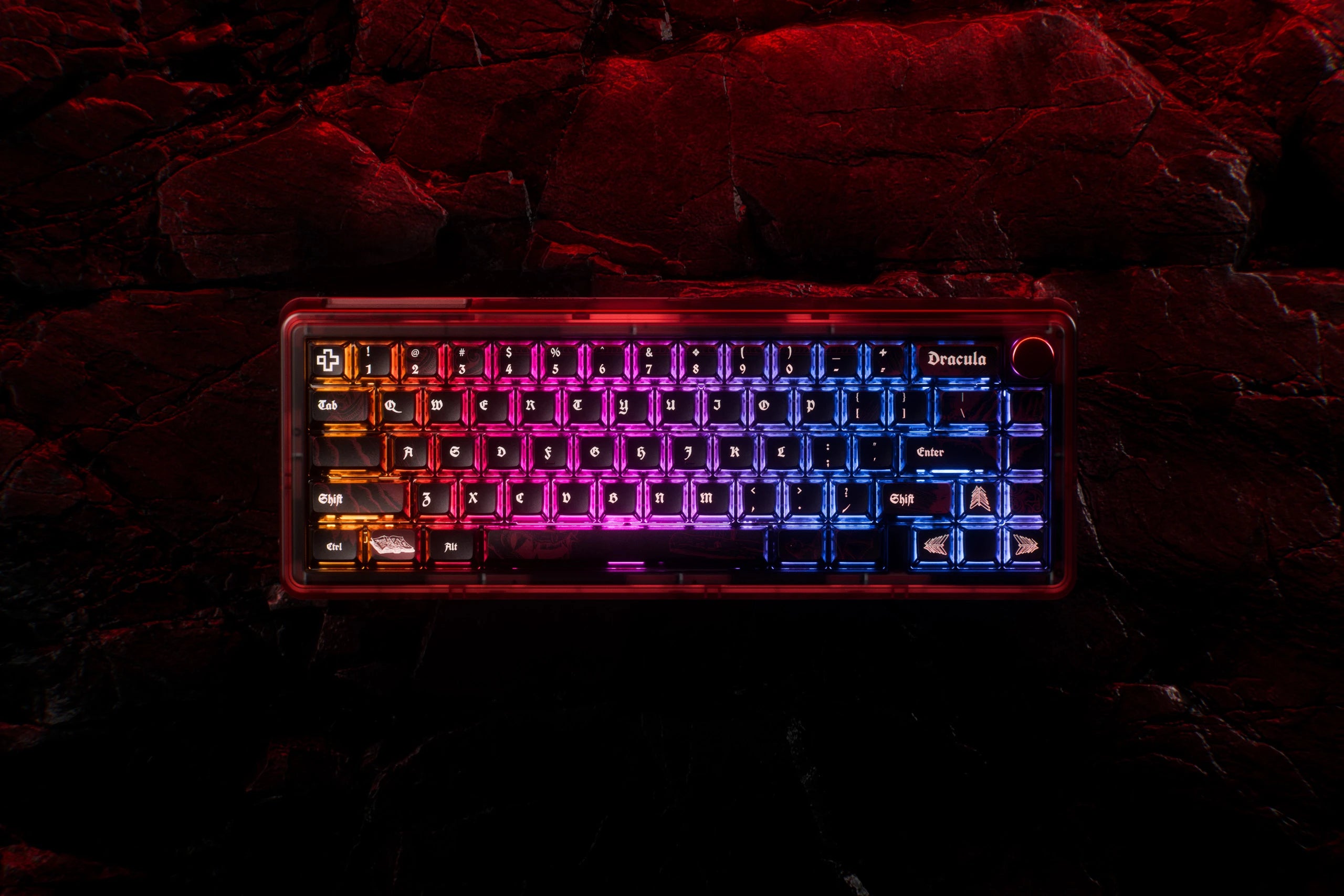 QwertyKey65 Pro Dracula Bluetooth Sans Fil VIA Hotswap RGB Clavier Mécanique Gaming