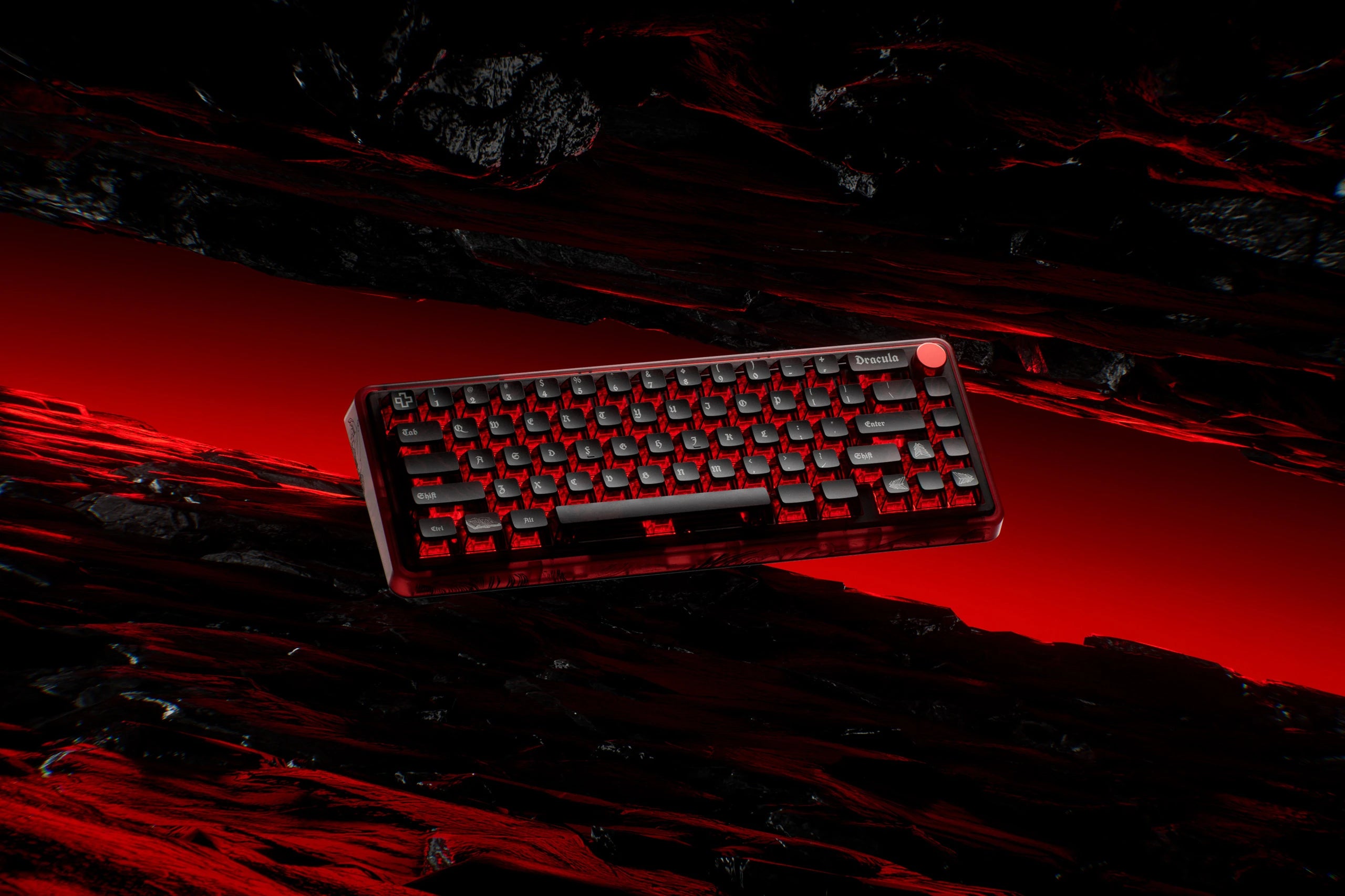 QwertyKey65 Pro Dracula Bluetooth Sans Fil VIA Hotswap RGB Clavier Mécanique Gaming