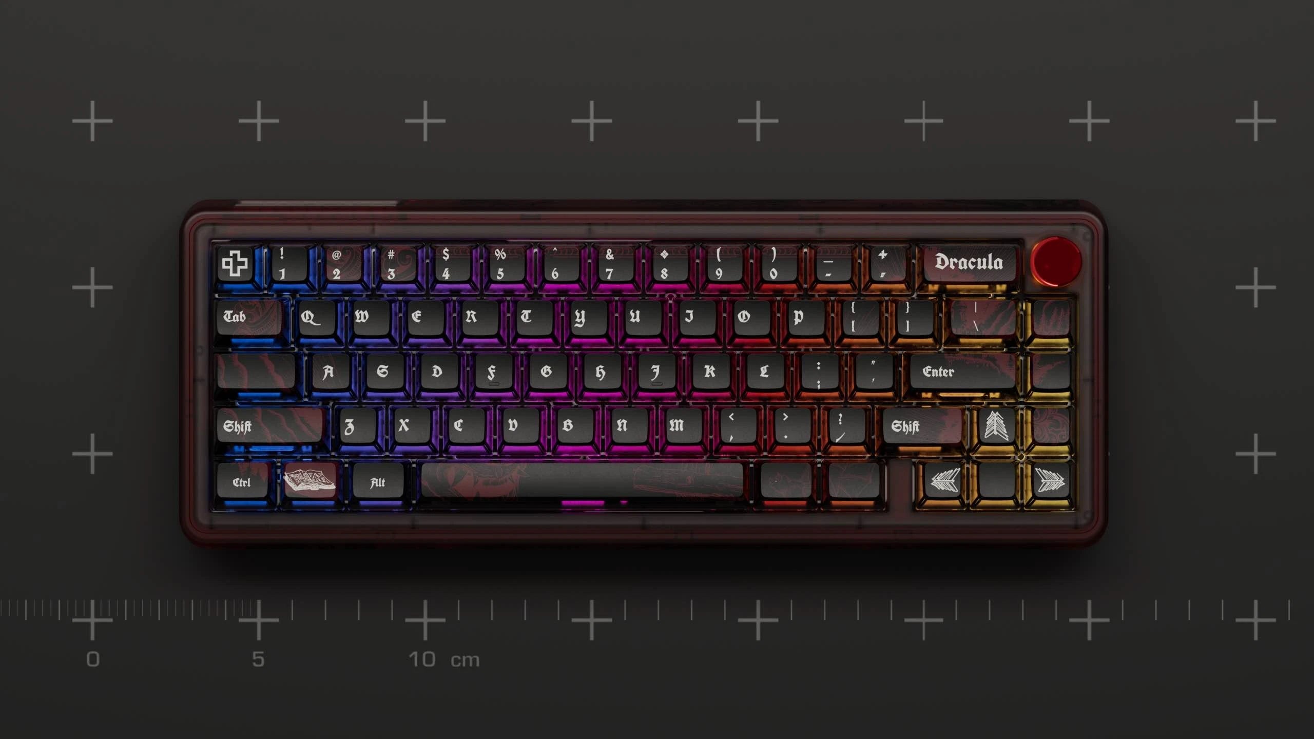 QwertyKey65 Pro Dracula Bluetooth Sans Fil VIA Hotswap RGB Clavier Mécanique Gaming