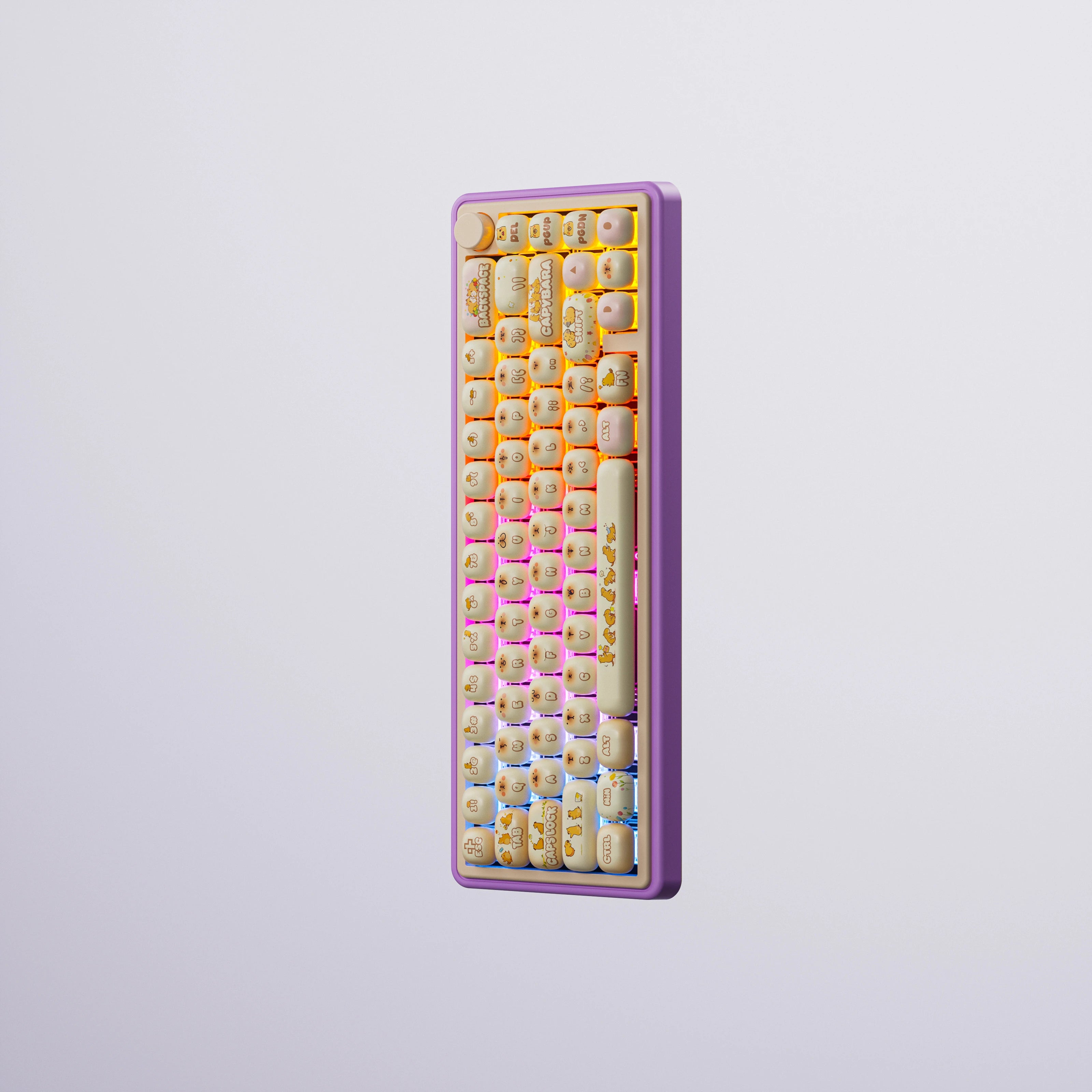 QwertyKey65 Pro Capibara Bluetooth Inalámbrica VIA Hotswap RGB Teclado Mecánico Gaming