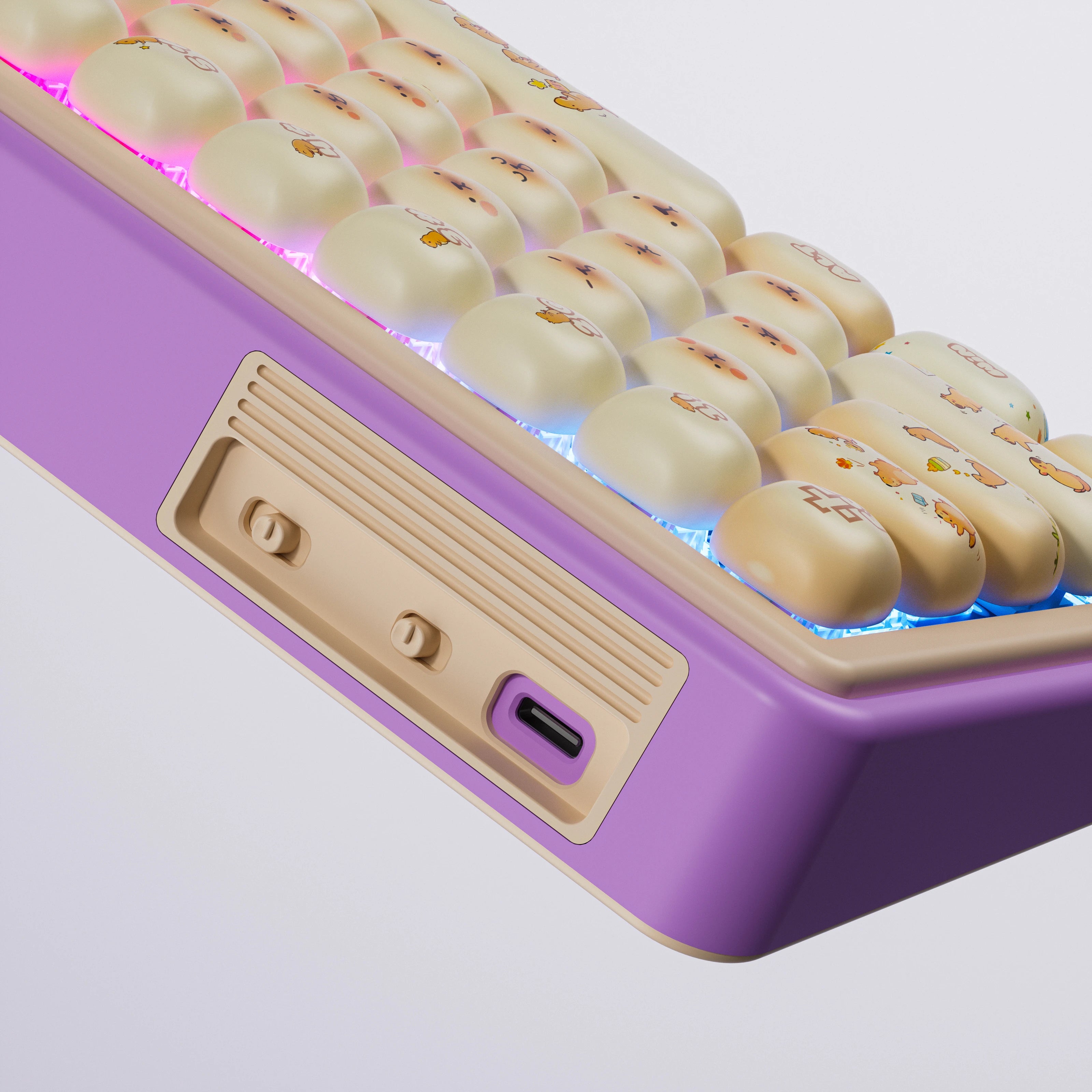 QwertyKey65 Pro Capibara Bluetooth Inalámbrica VIA Hotswap RGB Teclado Mecánico Gaming